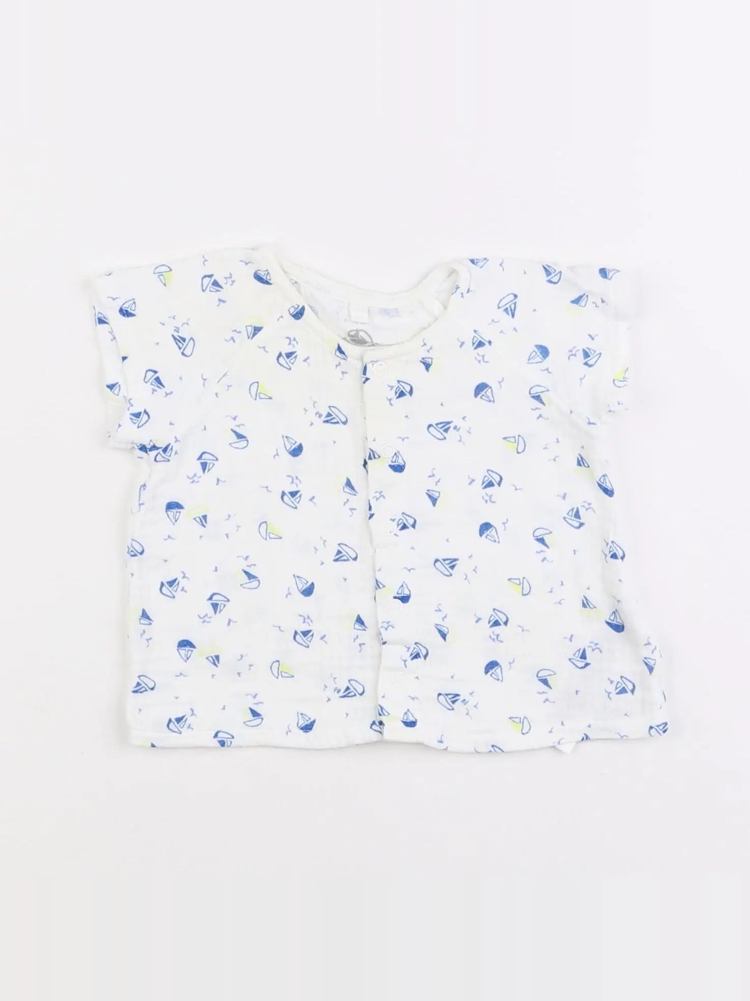 Petit Bateau - chemise bleu - 6 mois