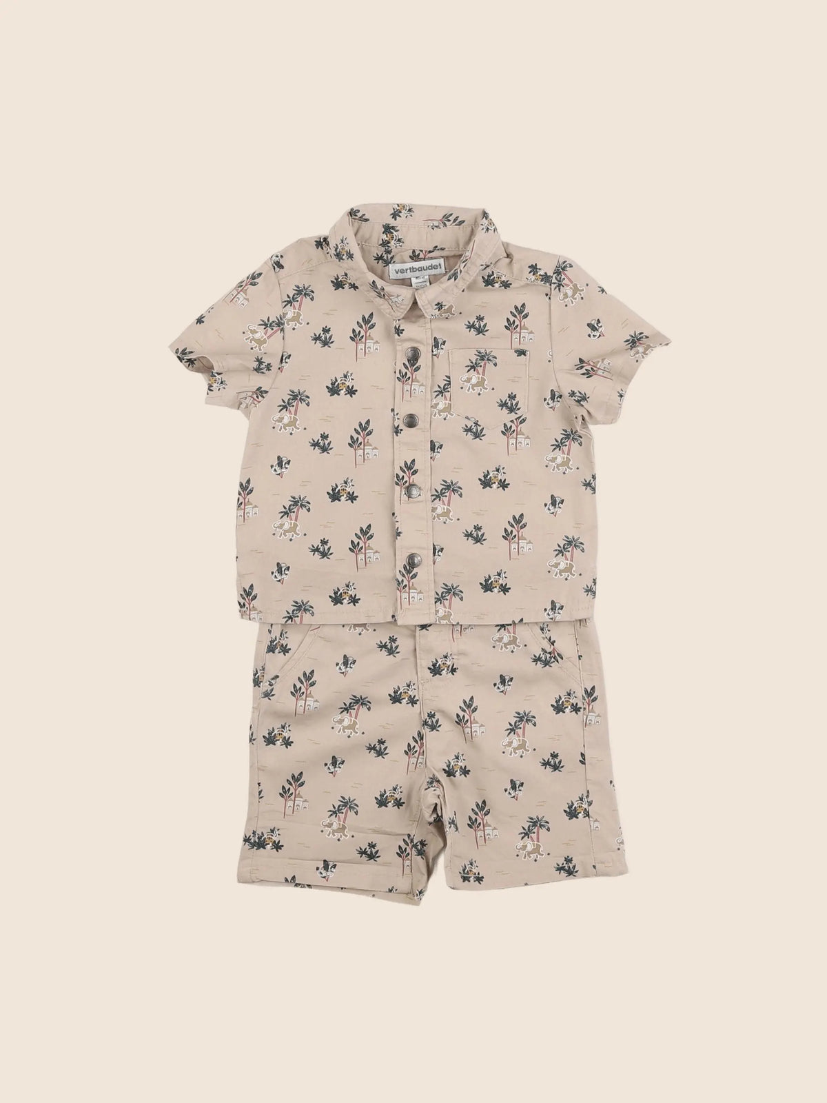 Vertbaudet - ensemble beige - 3 mois