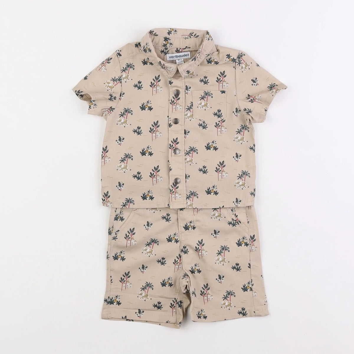 Vertbaudet - ensemble beige - 3 mois