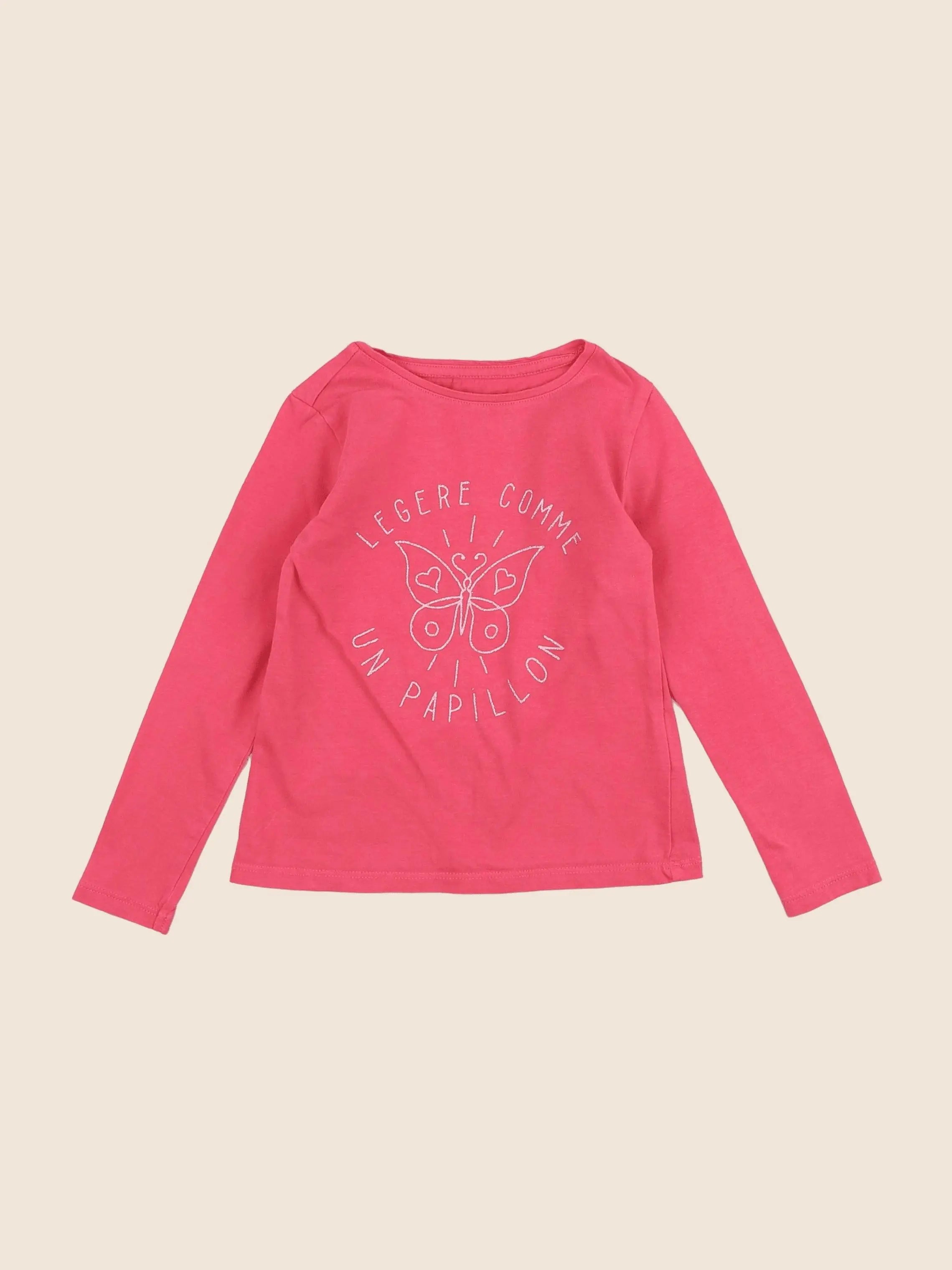 Vertbaudet - tee-shirt rose - 4 ans