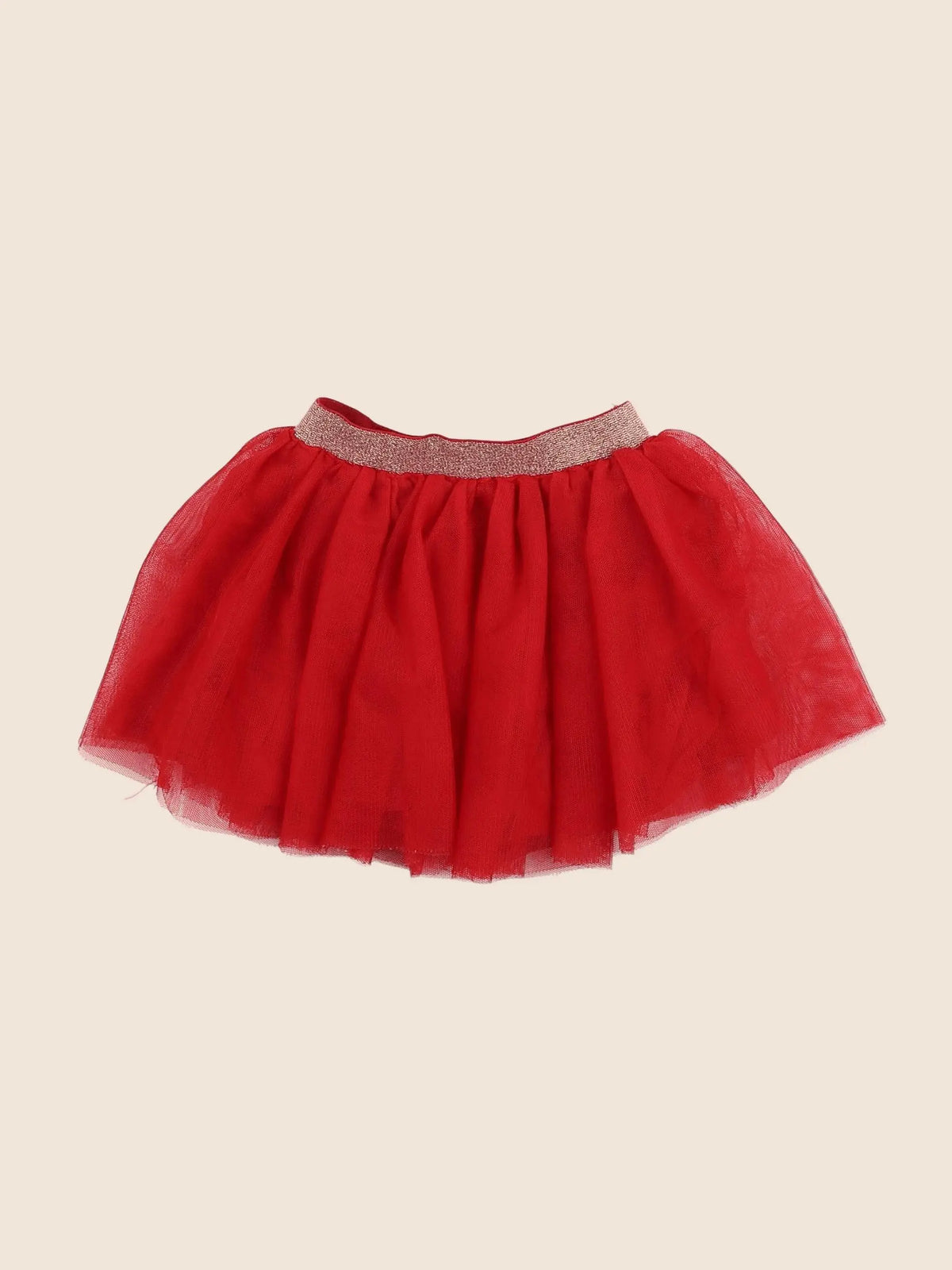 Vertbaudet - jupe rouge, or - 2 ans