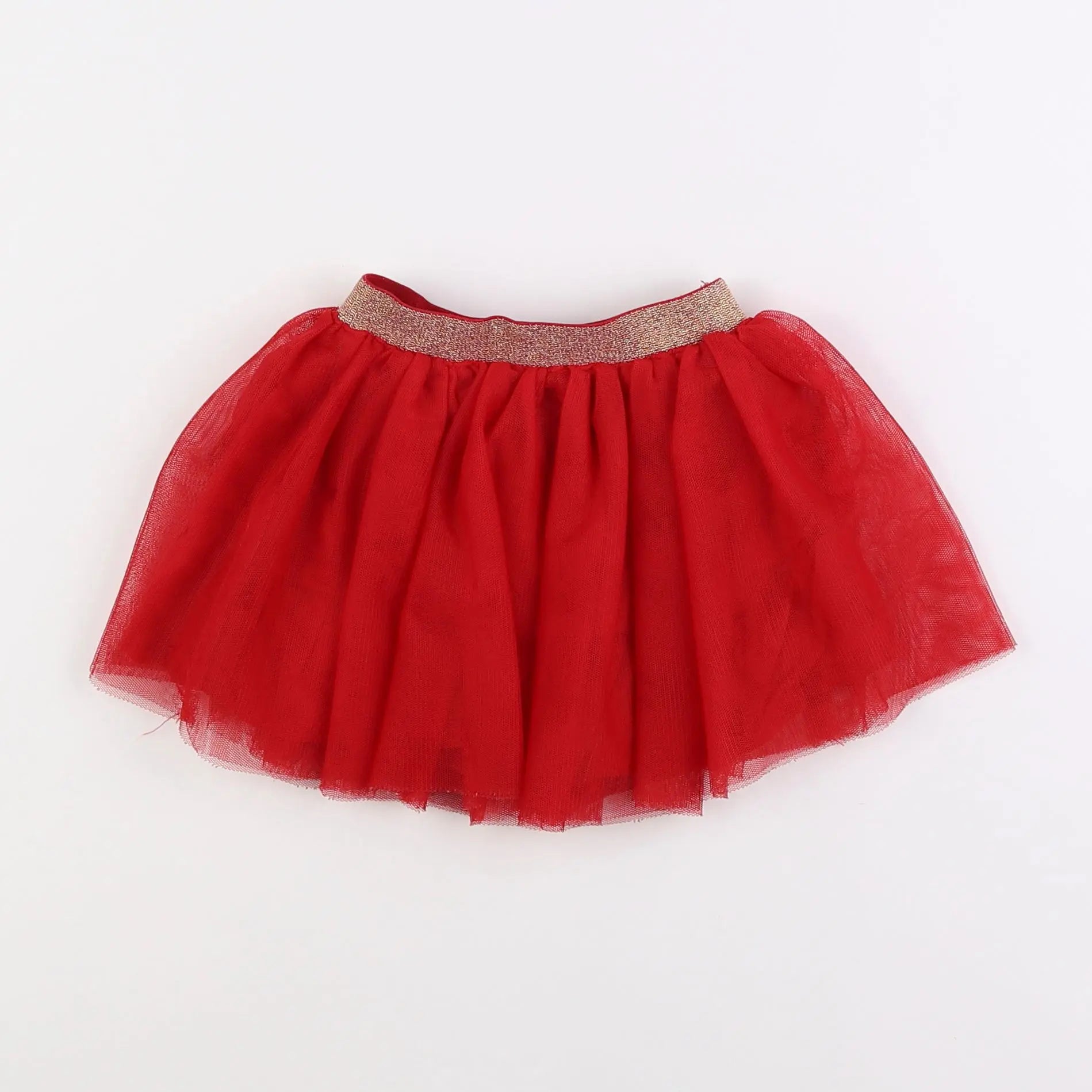 Vertbaudet - jupe rouge, or - 2 ans