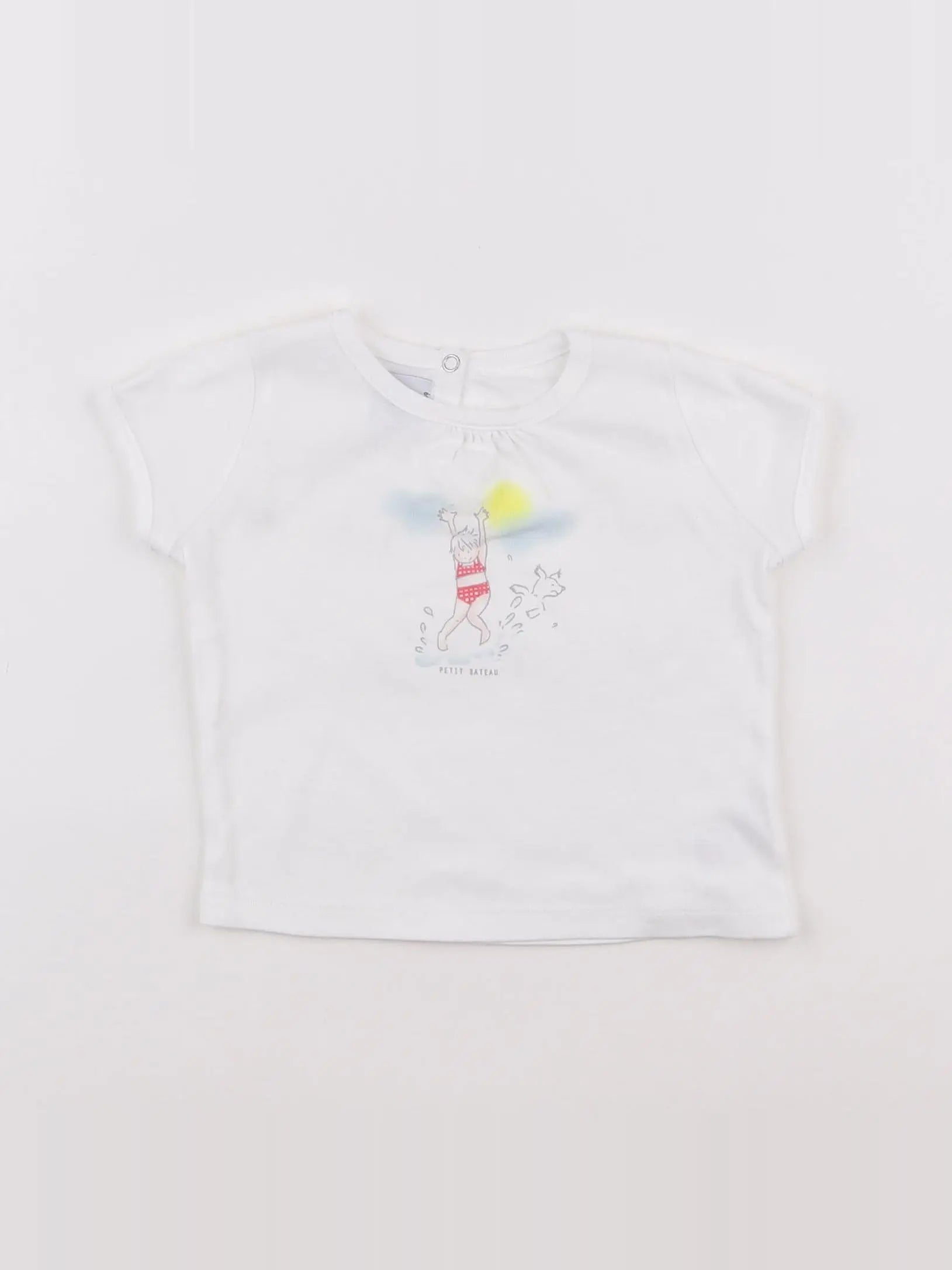 Petit Bateau - tee-shirt blanc - 6 mois