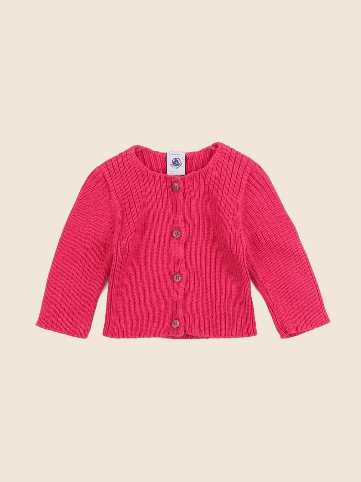 Petit Bateau - gilet rose - 6 mois