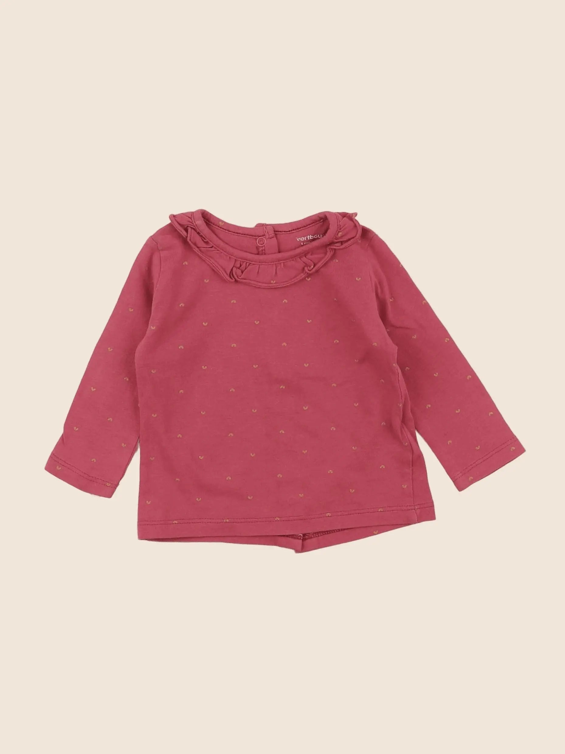 Vertbaudet - tee-shirt rose - 6 mois