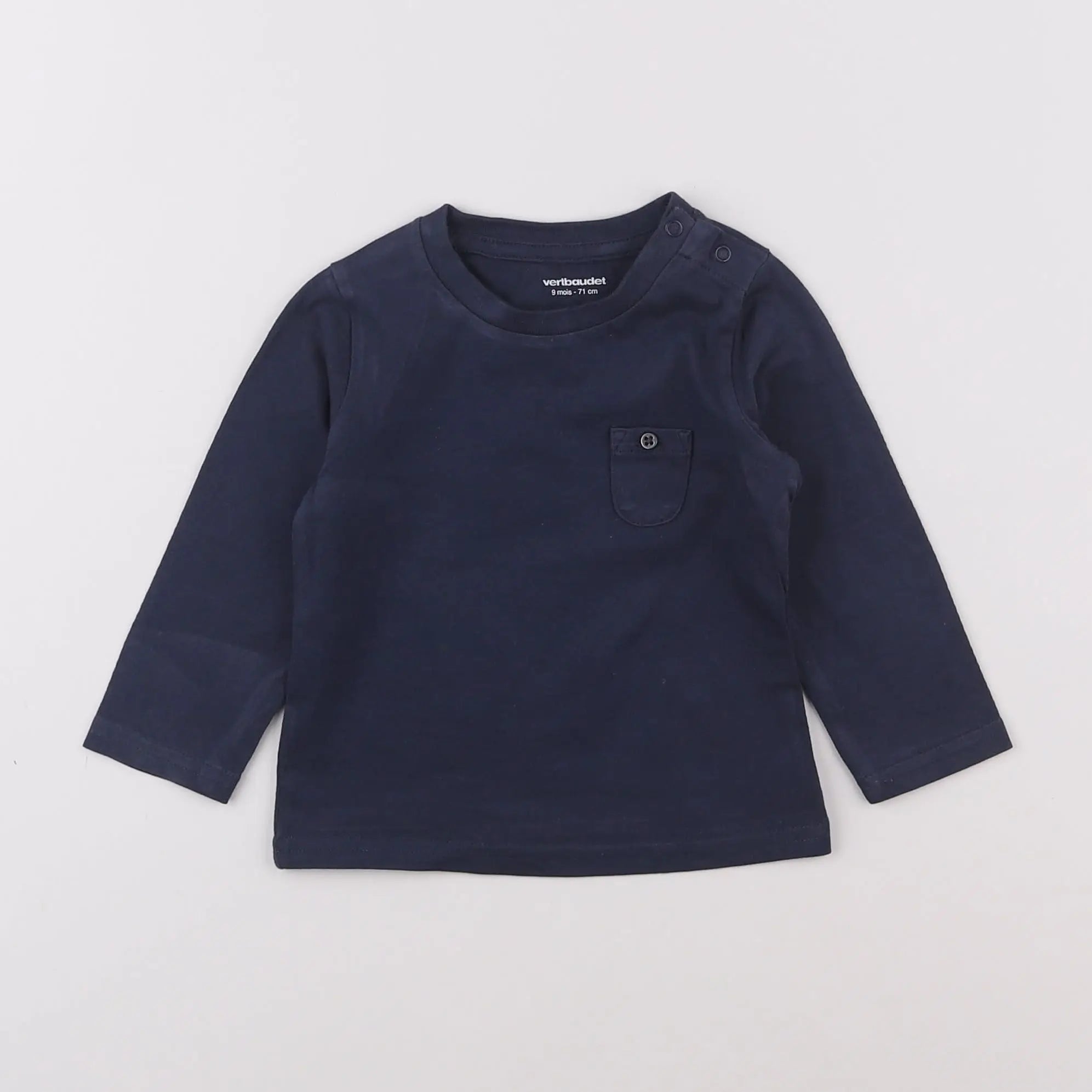 Vertbaudet - tee-shirt bleu - 9 mois