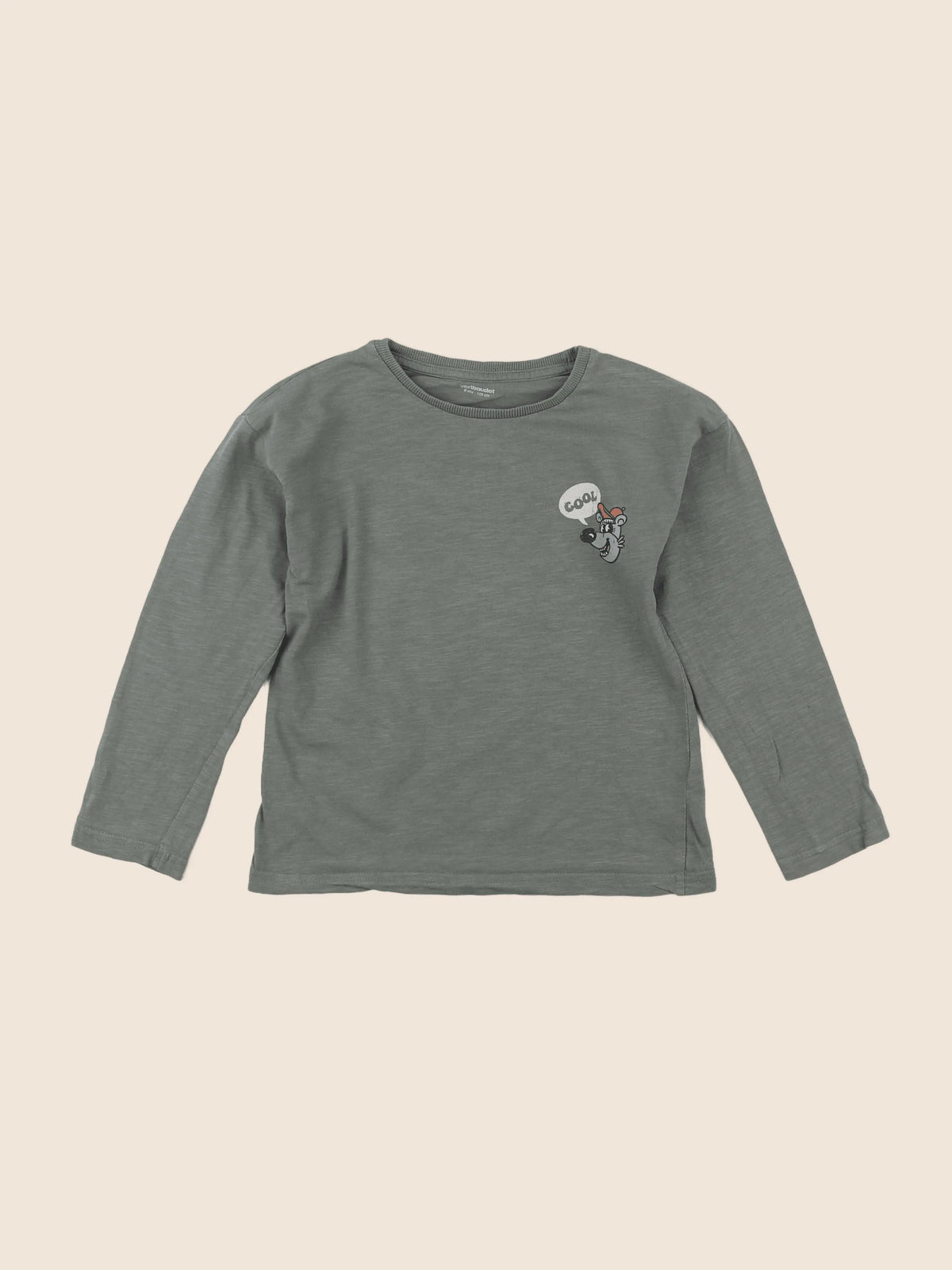 Vertbaudet - tee-shirt imprimé au dos vert - 8 ans