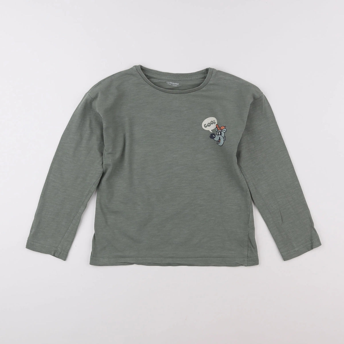 Vertbaudet - tee-shirt imprimé au dos vert - 8 ans