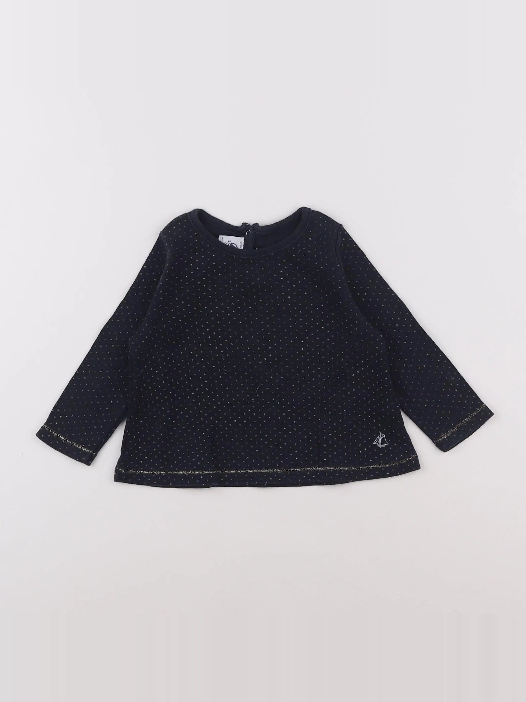 Petit Bateau - tee-shirt bleu, or - 12 mois