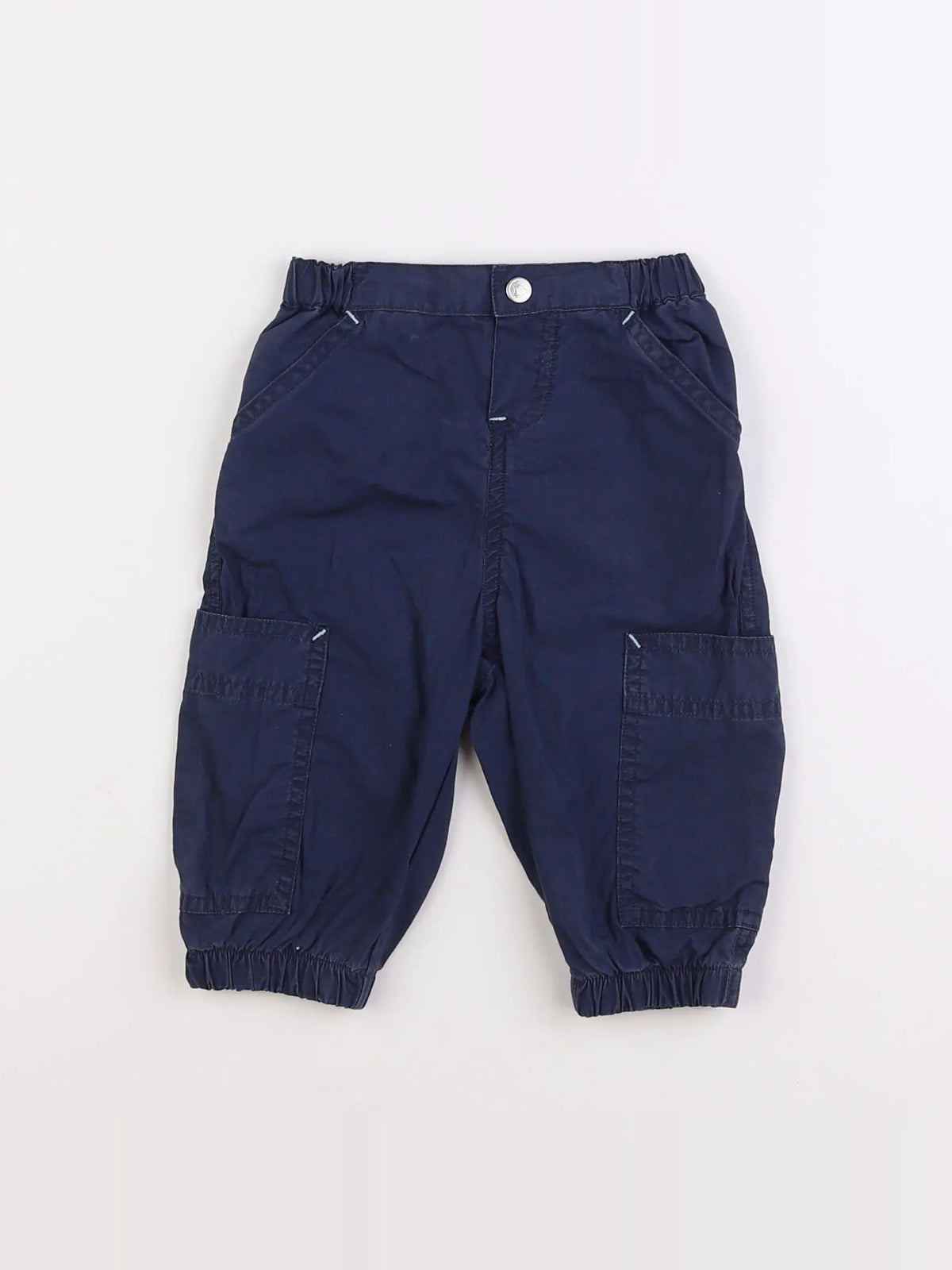 Petit Bateau - pantalon bleu - 6 mois