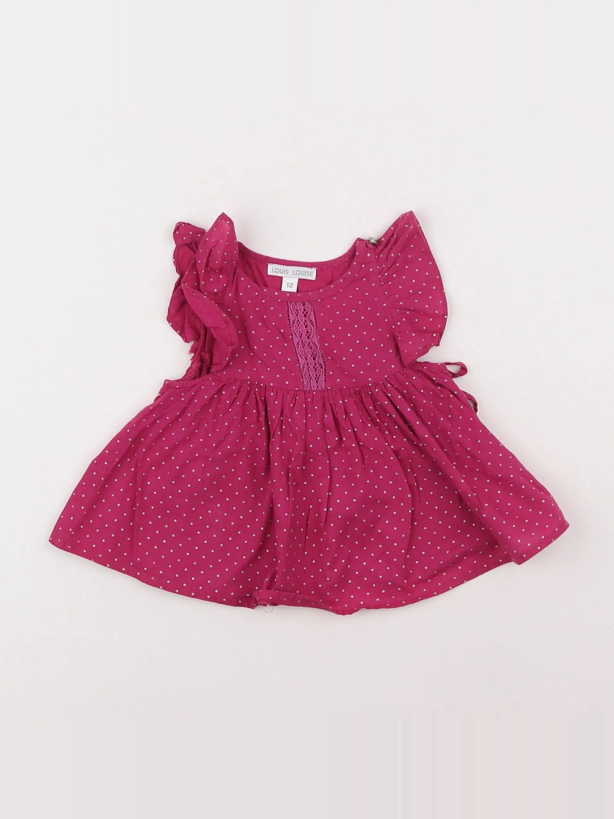 Louis Louise - blouse rose, argent - 12 mois