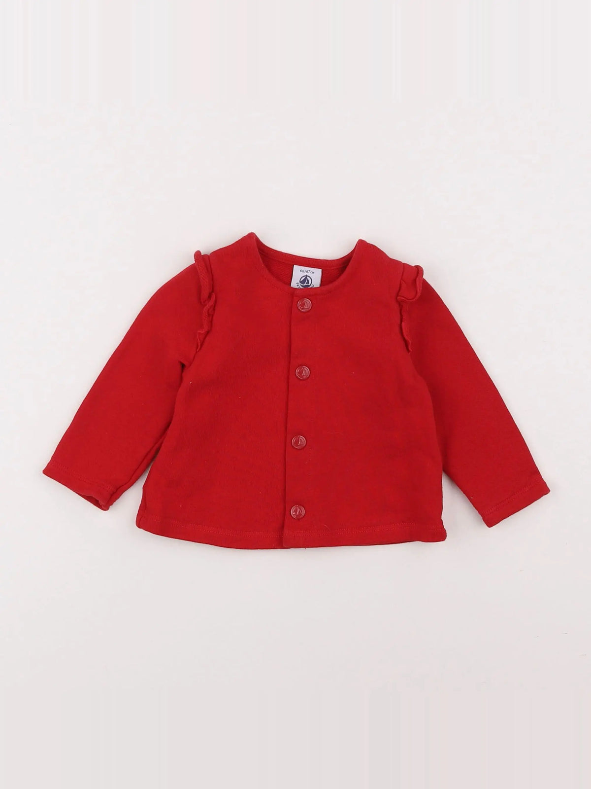 Petit Bateau - gilet rouge - 6 mois