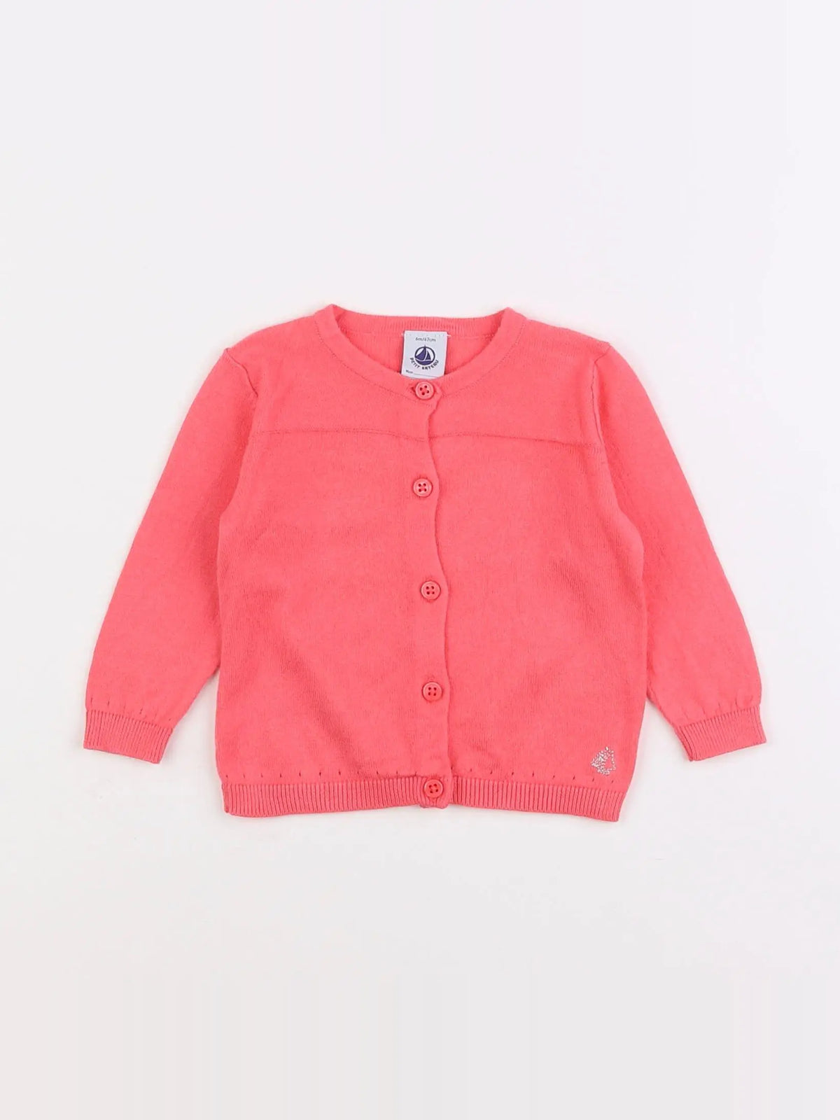 Petit Bateau - gilet rose - 6 mois