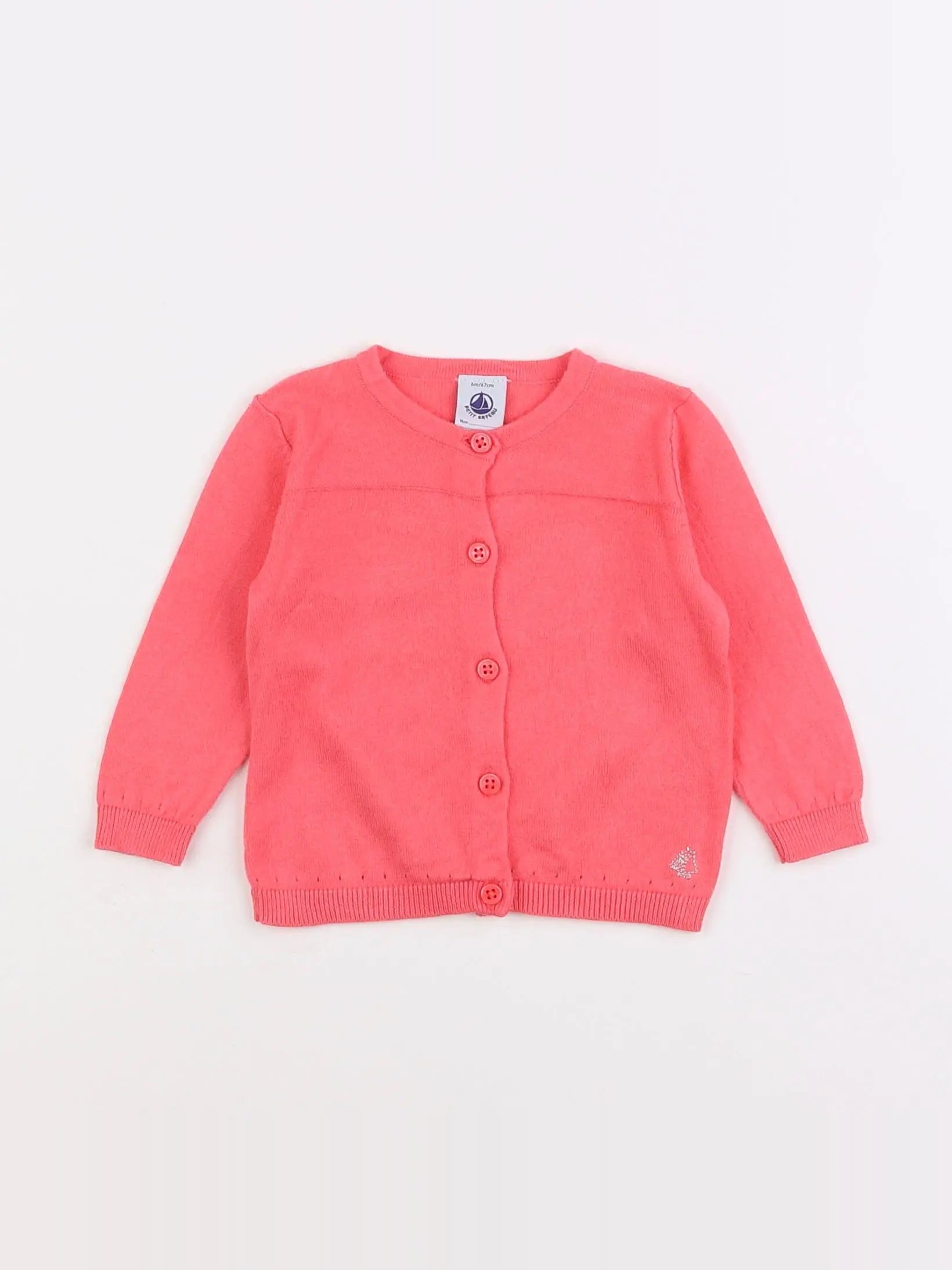 Petit Bateau - gilet rose - 6 mois