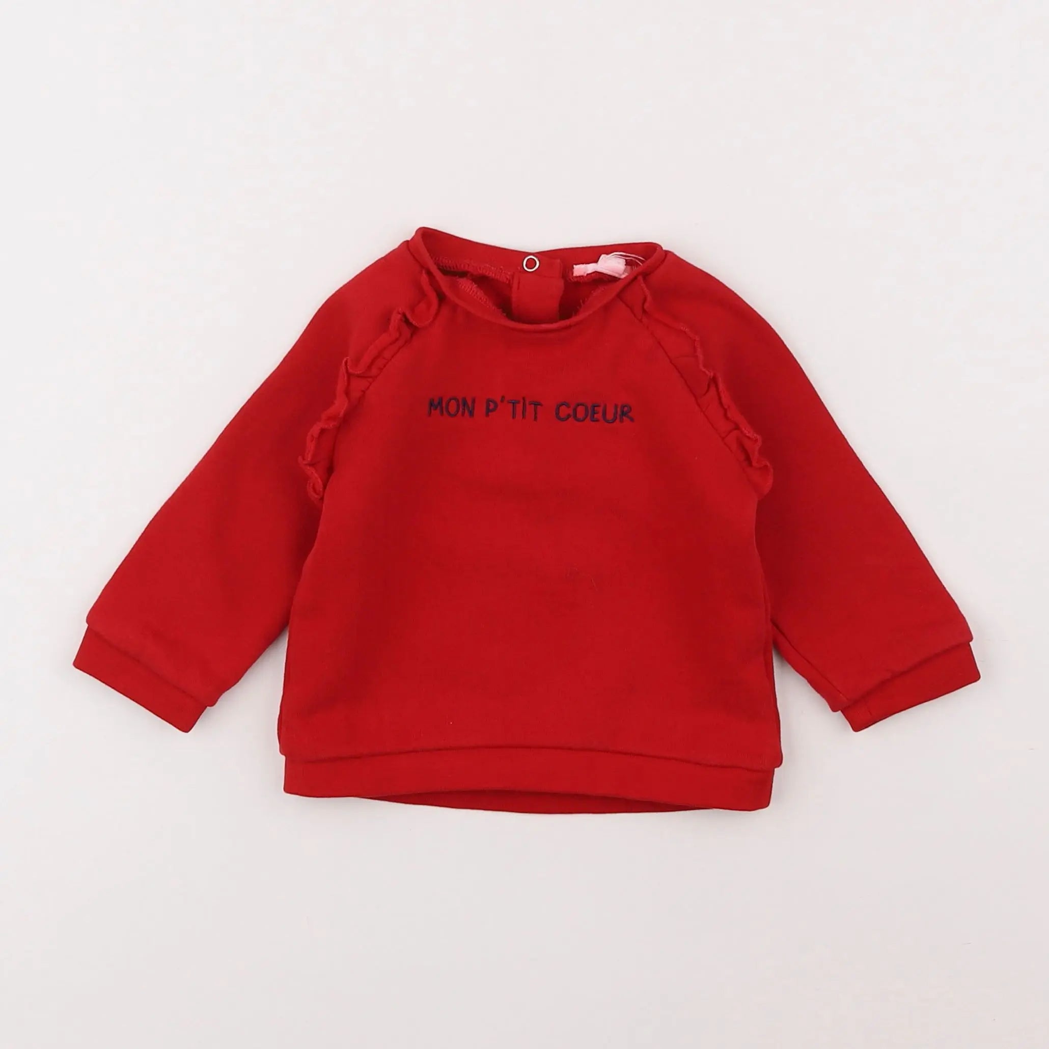 Vertbaudet - sweat rouge - 6 mois