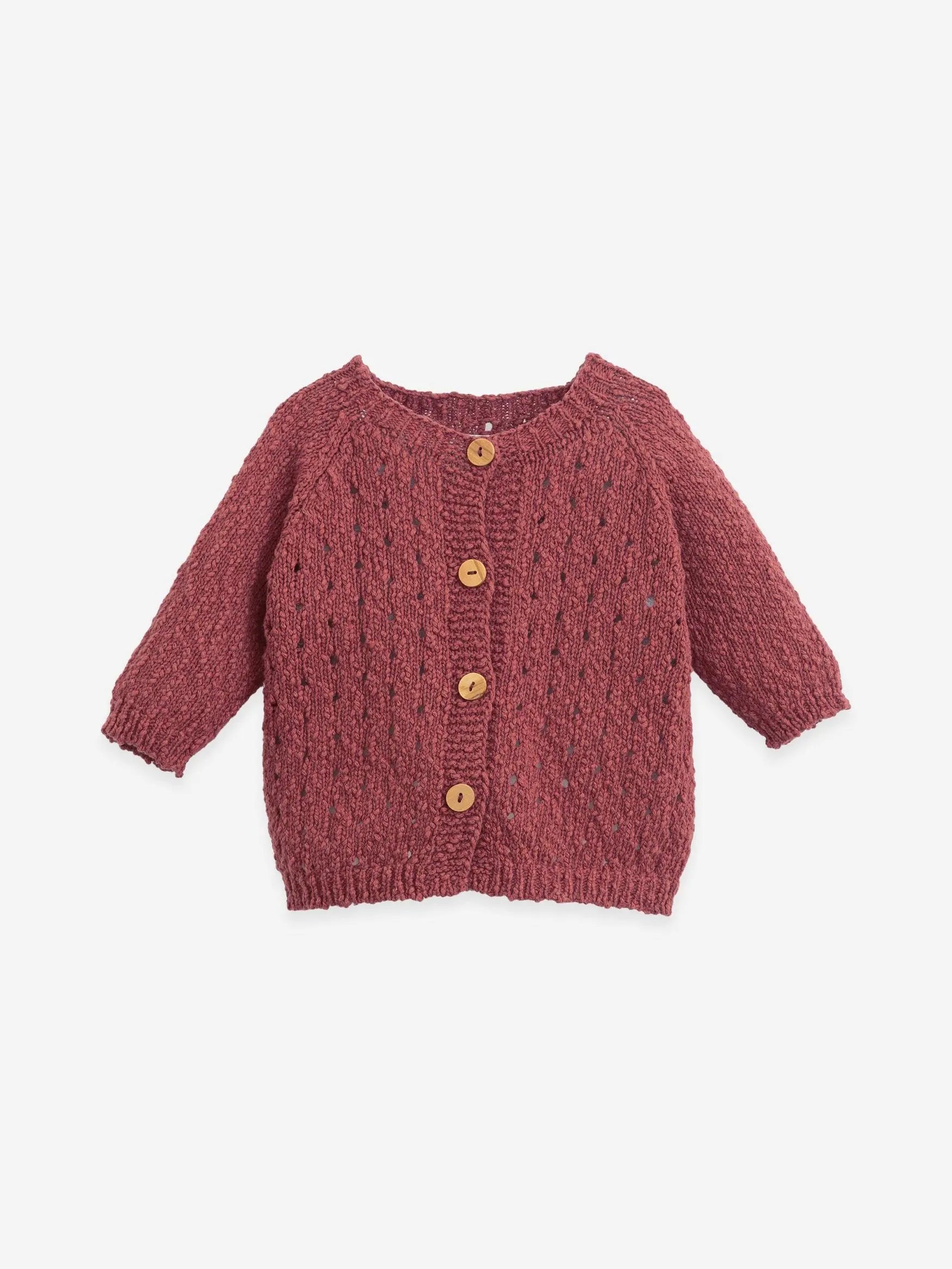 Gilet col rond rouge