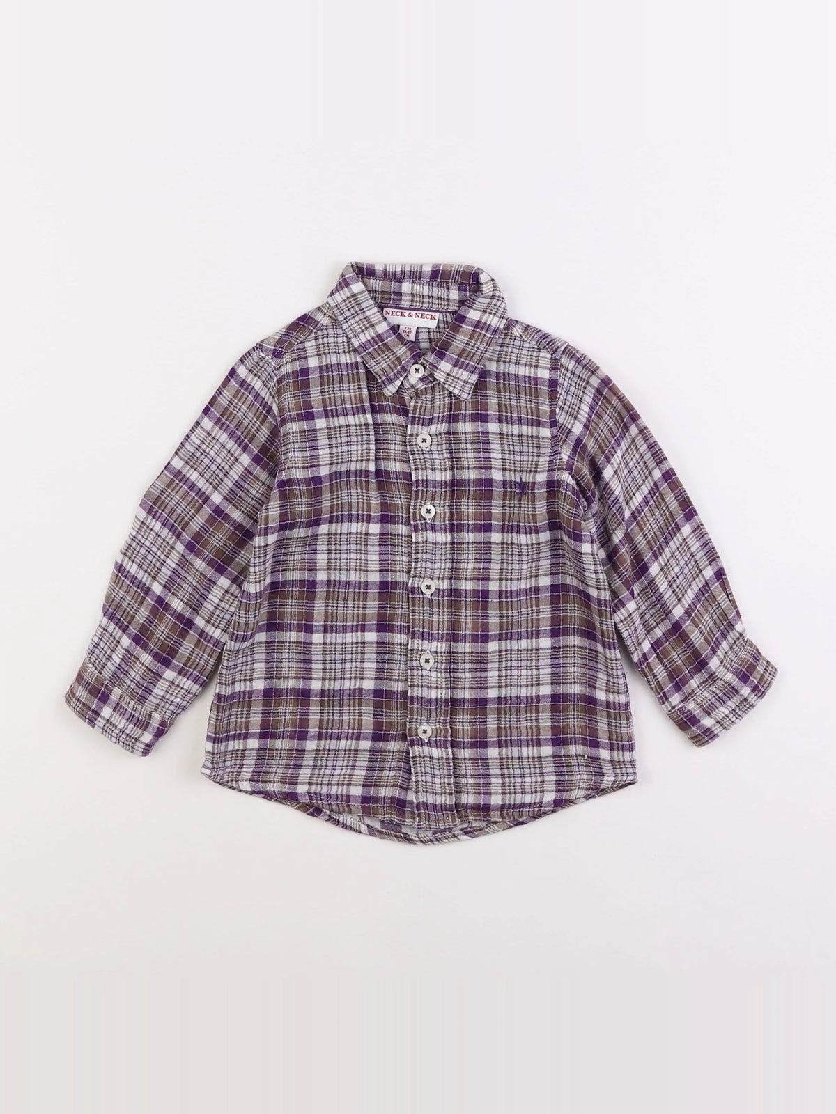 Neck & Neck - chemise marron, violet - 2 ans