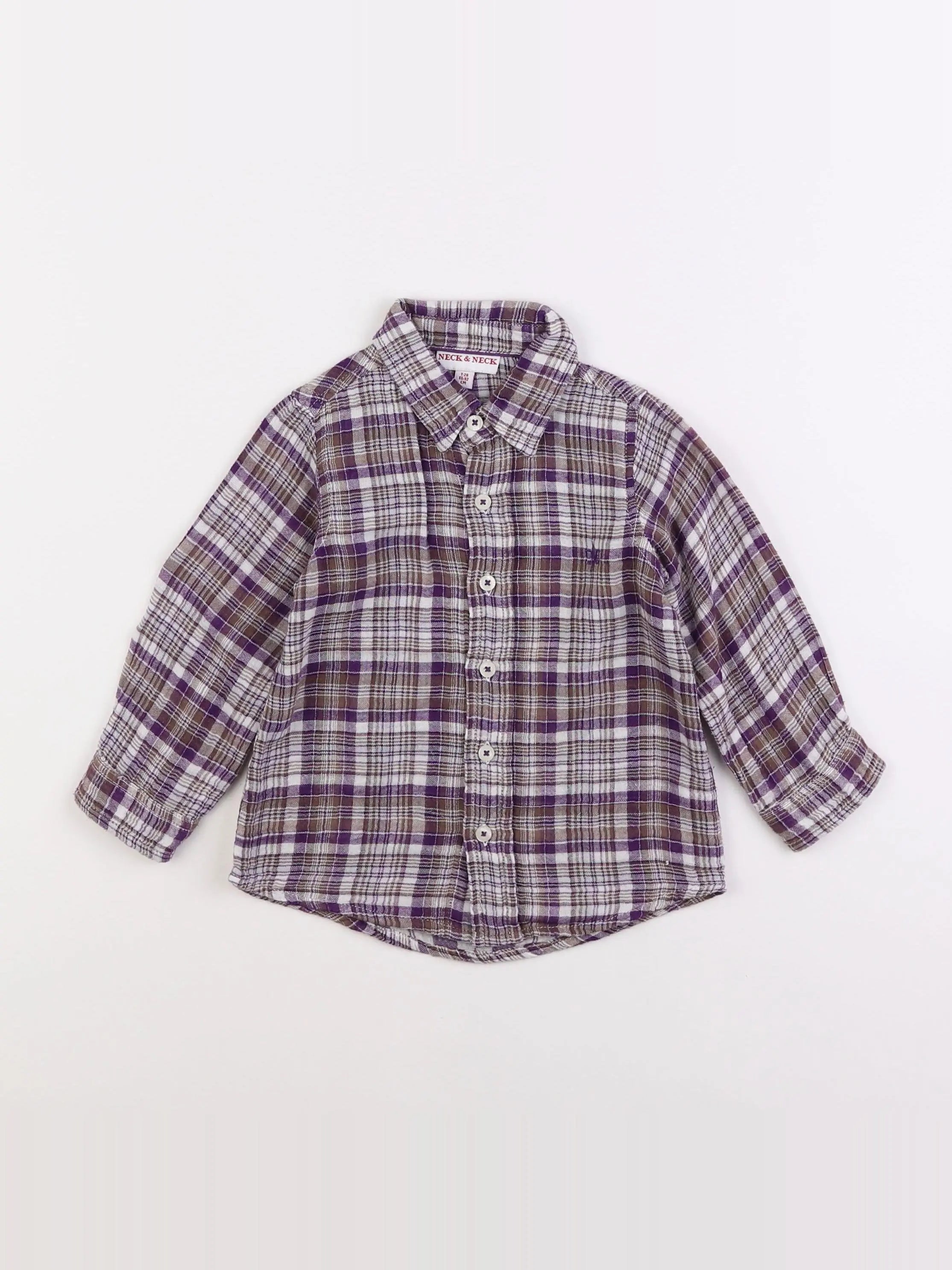 Neck & Neck - chemise marron, violet - 2 ans