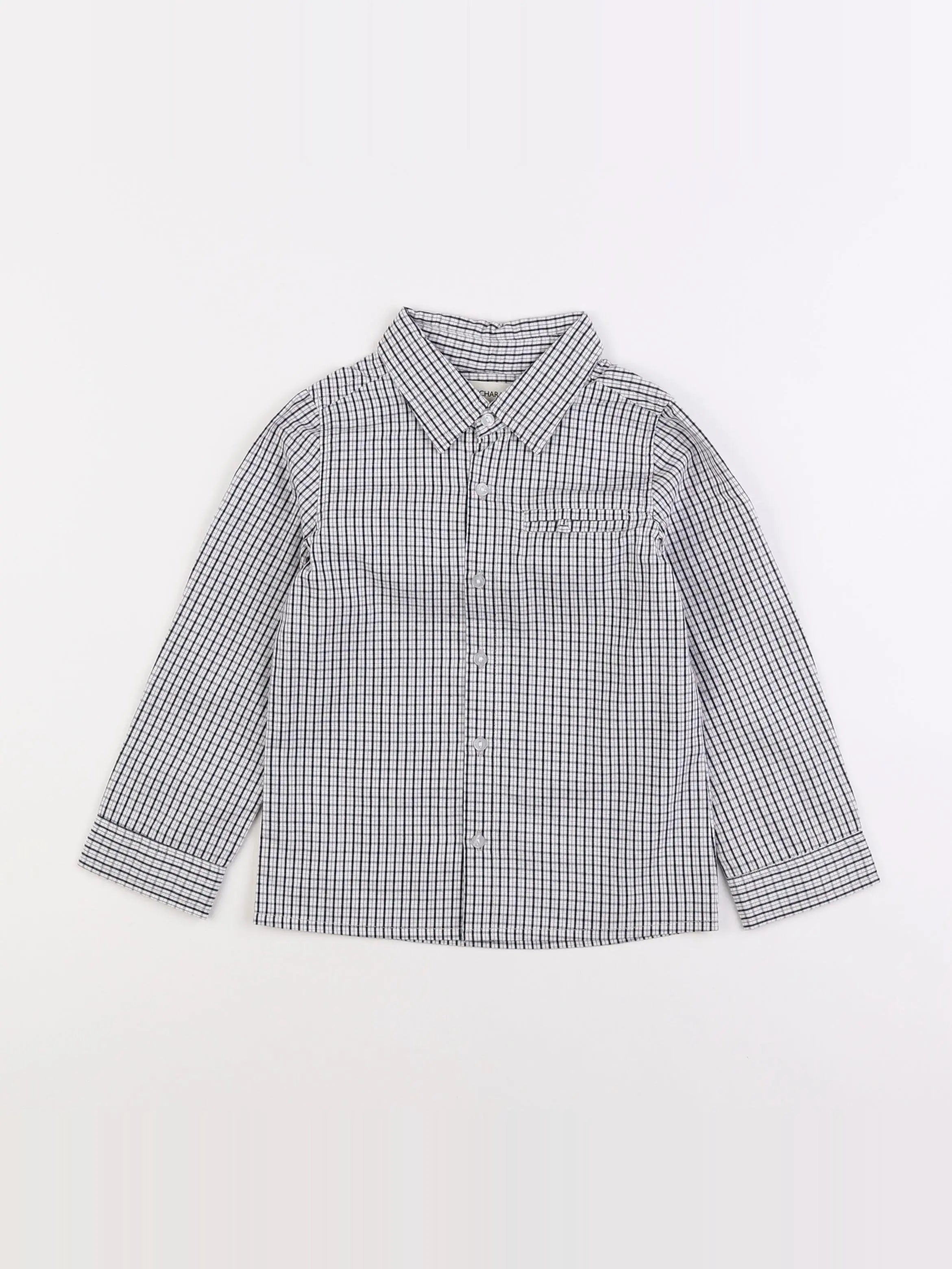 Bouchara - chemise beige, bleu - 3 ans