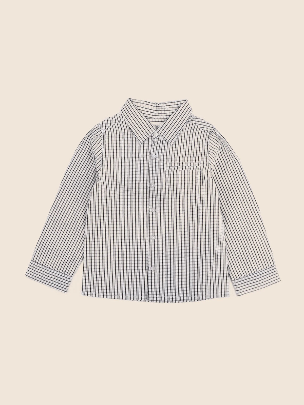 Bouchara - chemise beige, bleu - 3 ans