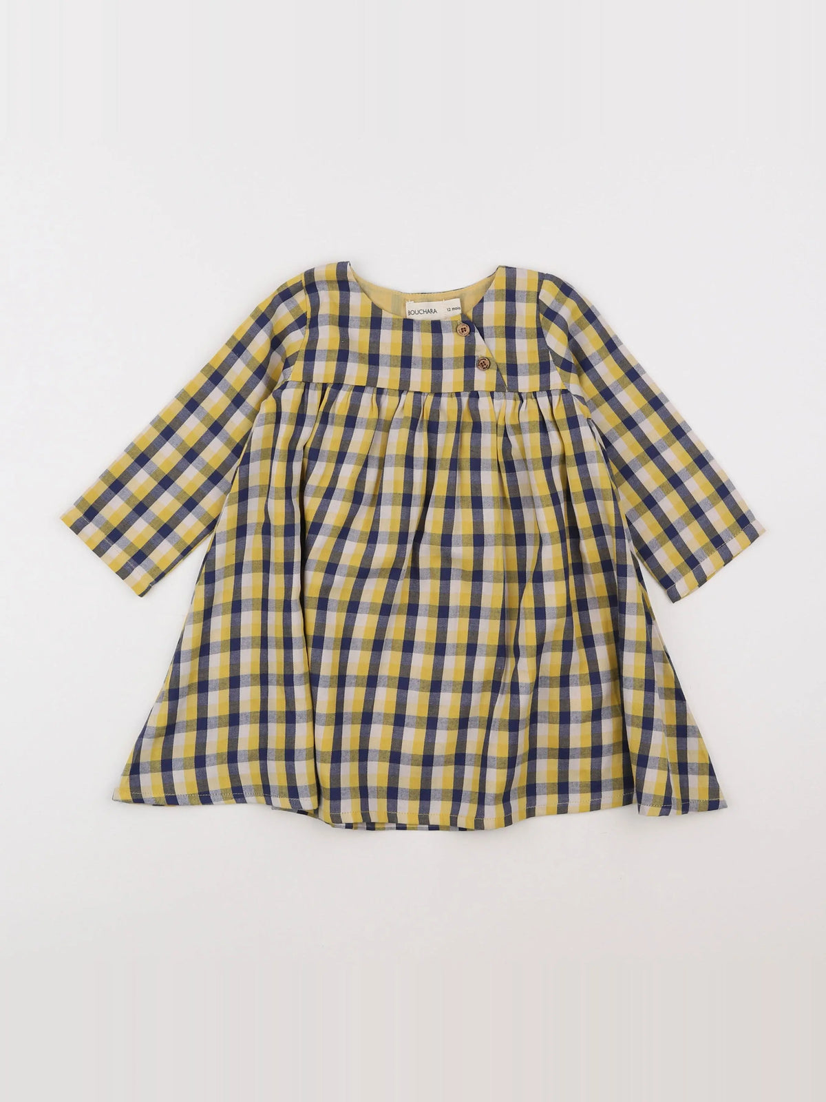 Bouchara - robe jaune, bleu - 12 mois