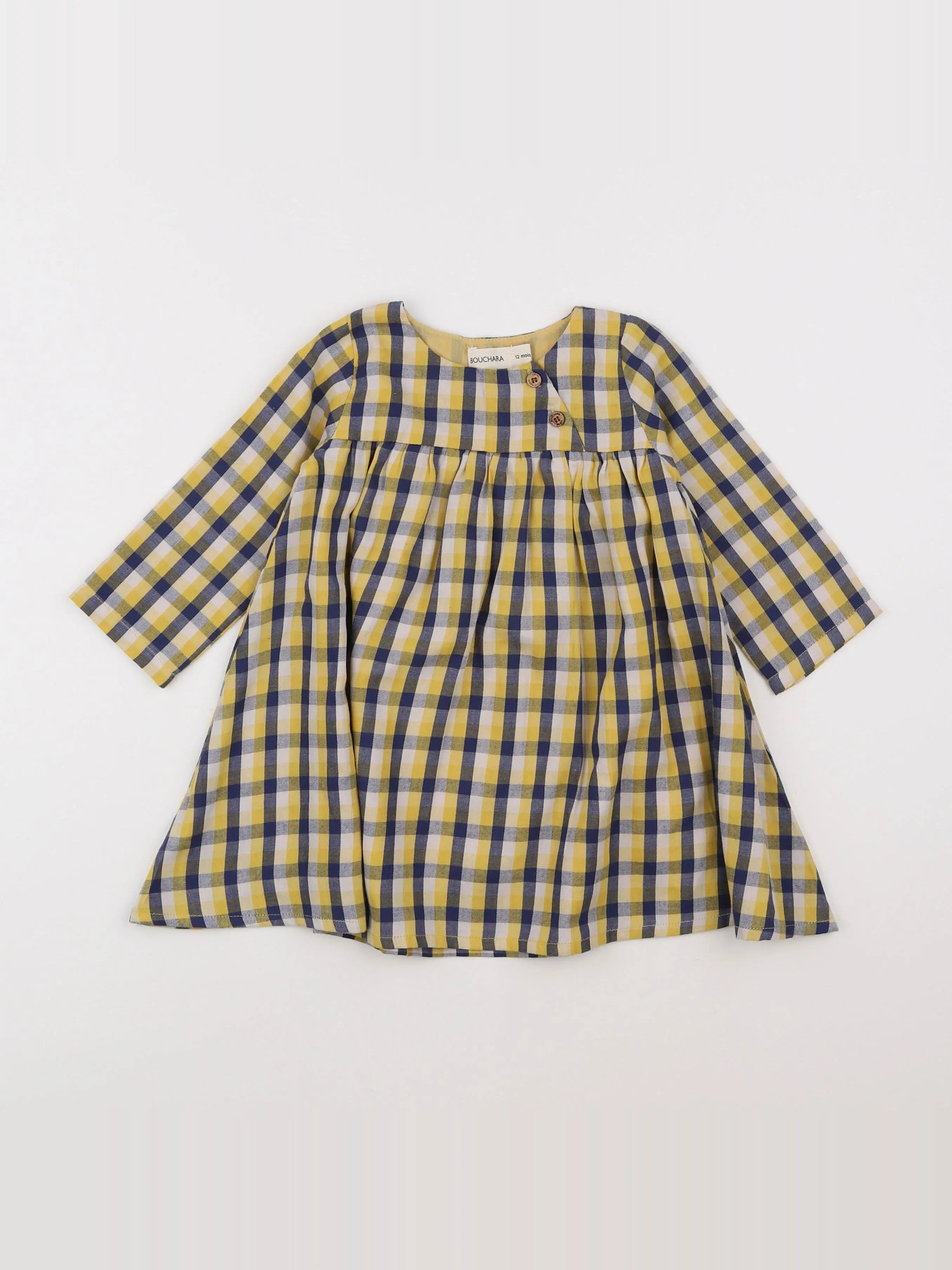 Bouchara - robe jaune, bleu - 12 mois