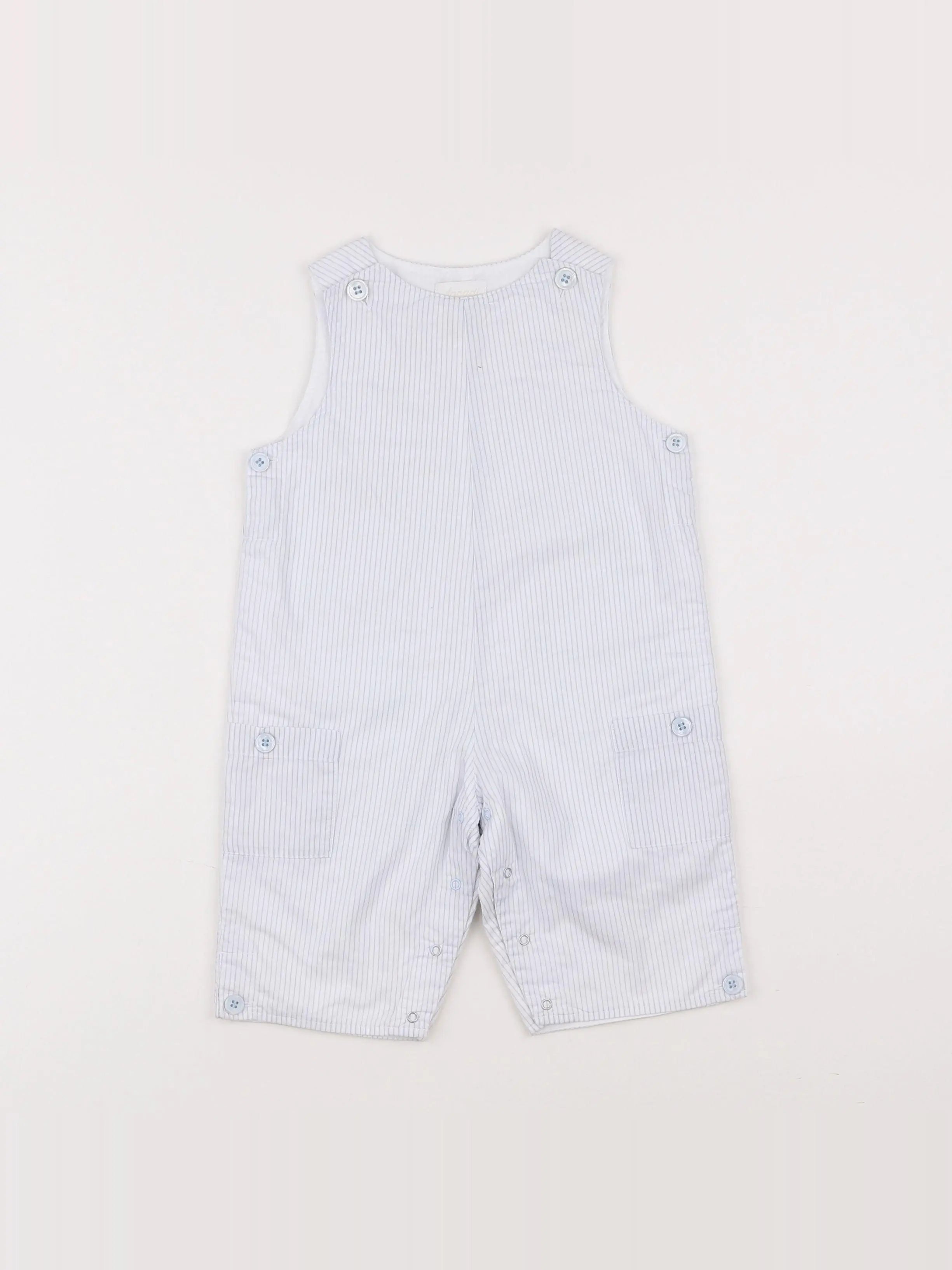 Jacadi - salopette blanc, violet - 6 mois