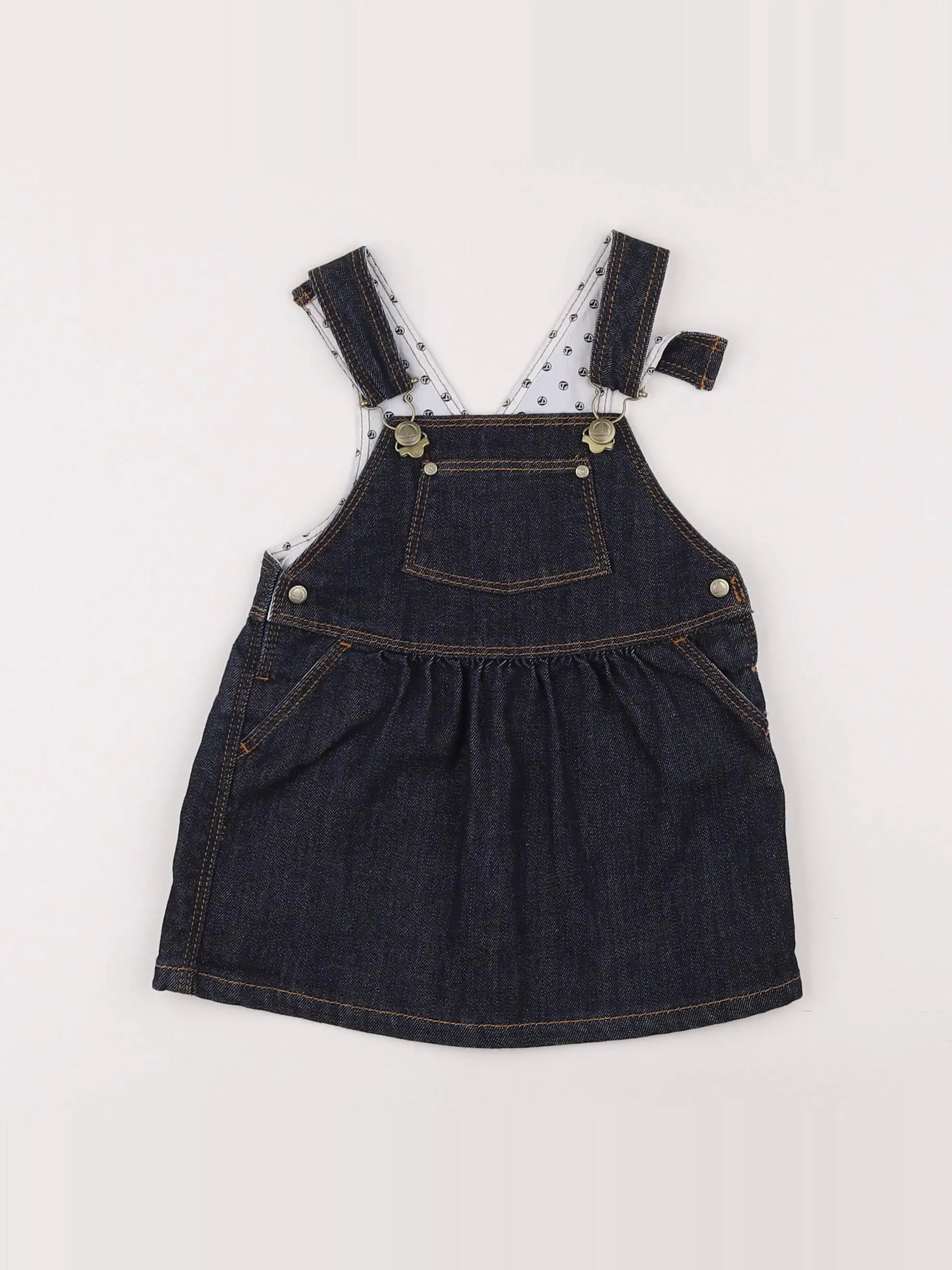 Petit Bateau - robe bleu - 12 mois