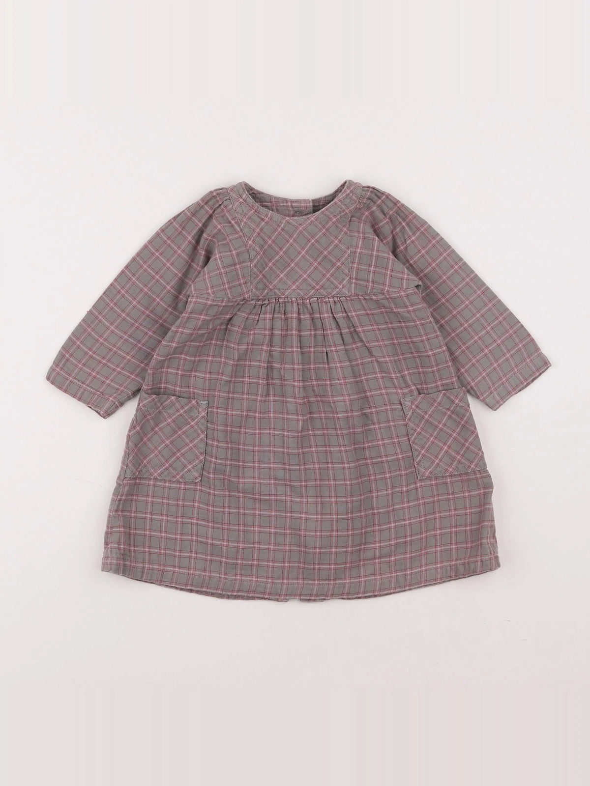 Petit Bateau - robe gris - 6 mois