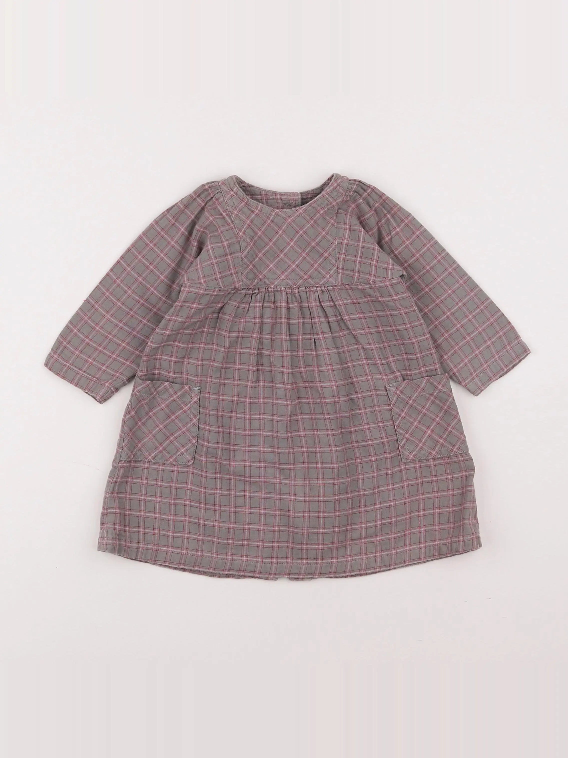 Petit Bateau - robe gris - 6 mois