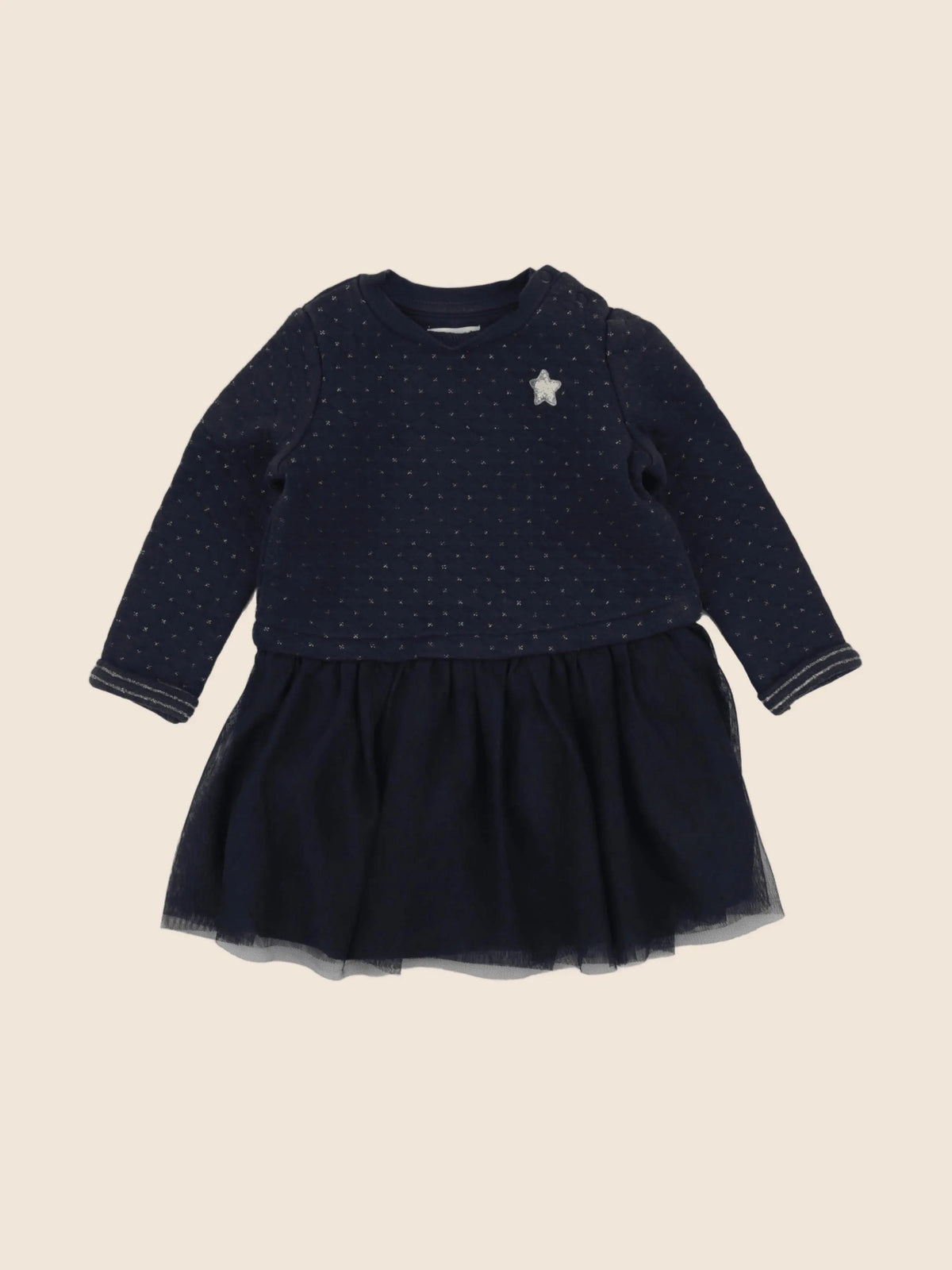 Vertbaudet - robe bleu, or - 2 ans