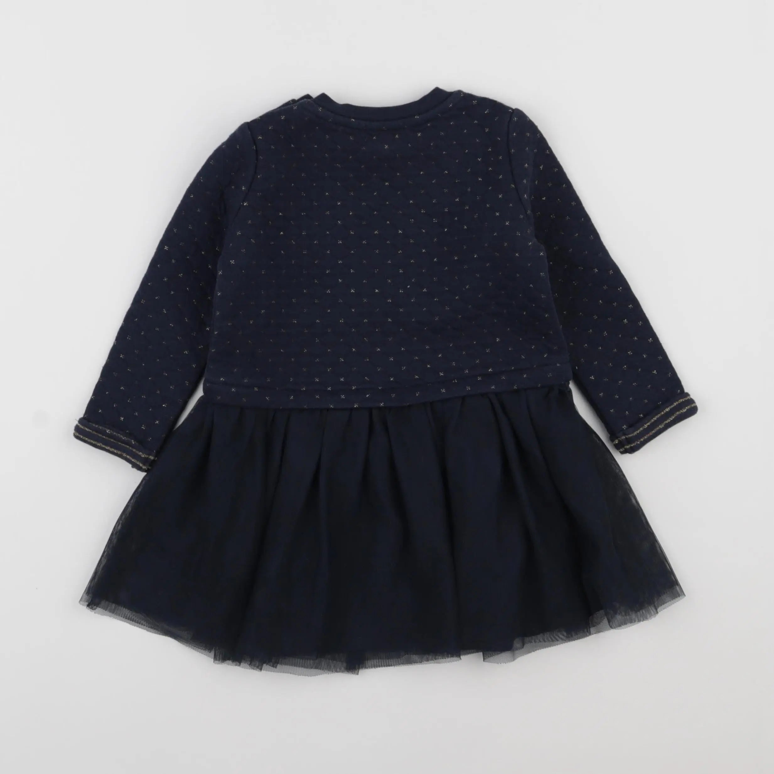 Vertbaudet - robe bleu, or - 2 ans