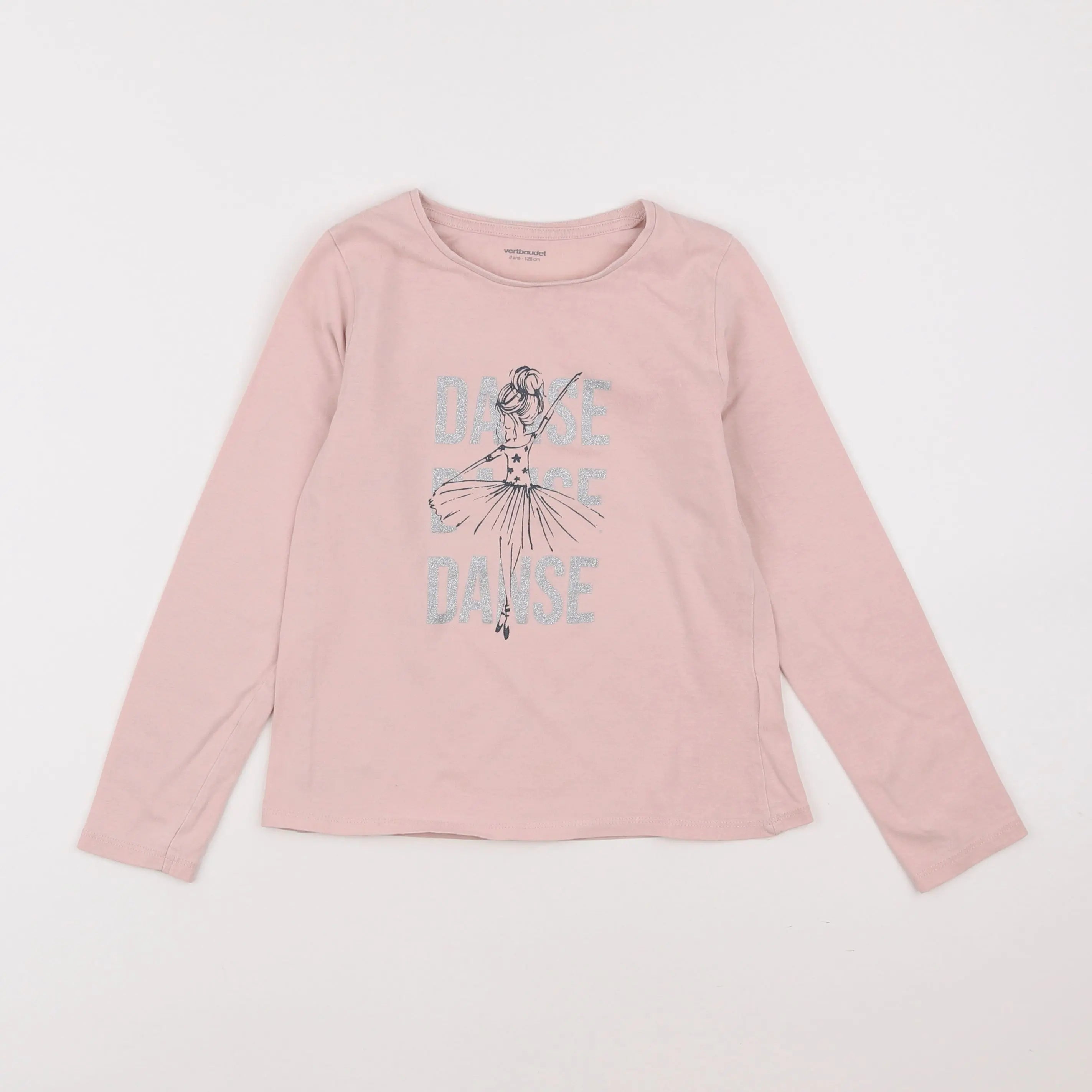 Vertbaudet - tee-shirt rose - 8 ans