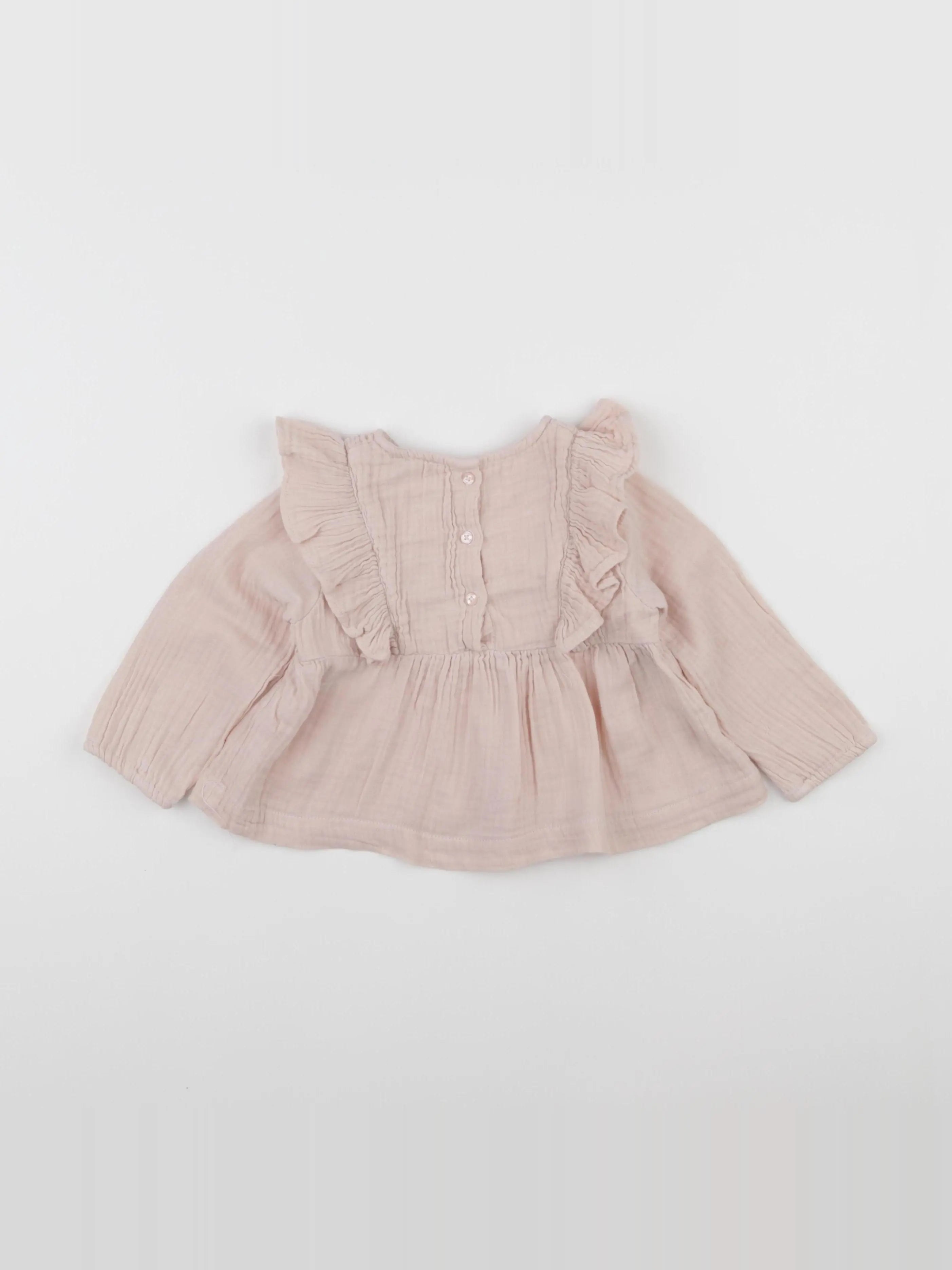 Vertbaudet - blouse rose - 12 mois