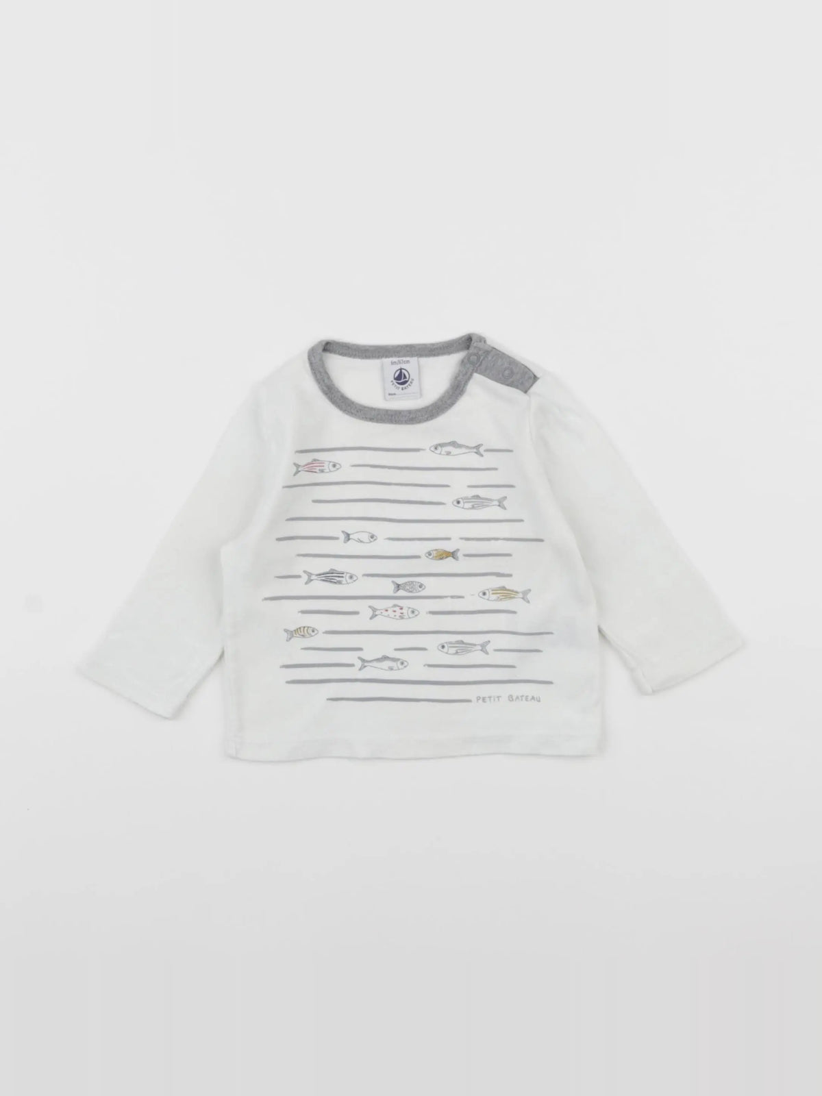 Petit Bateau - tee-shirt bleu - 6 mois