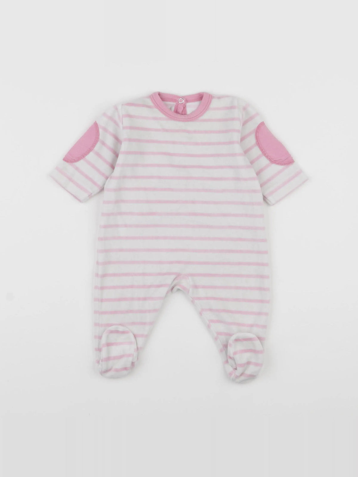 Petit Bateau - pyjama velours rose - 3 mois
