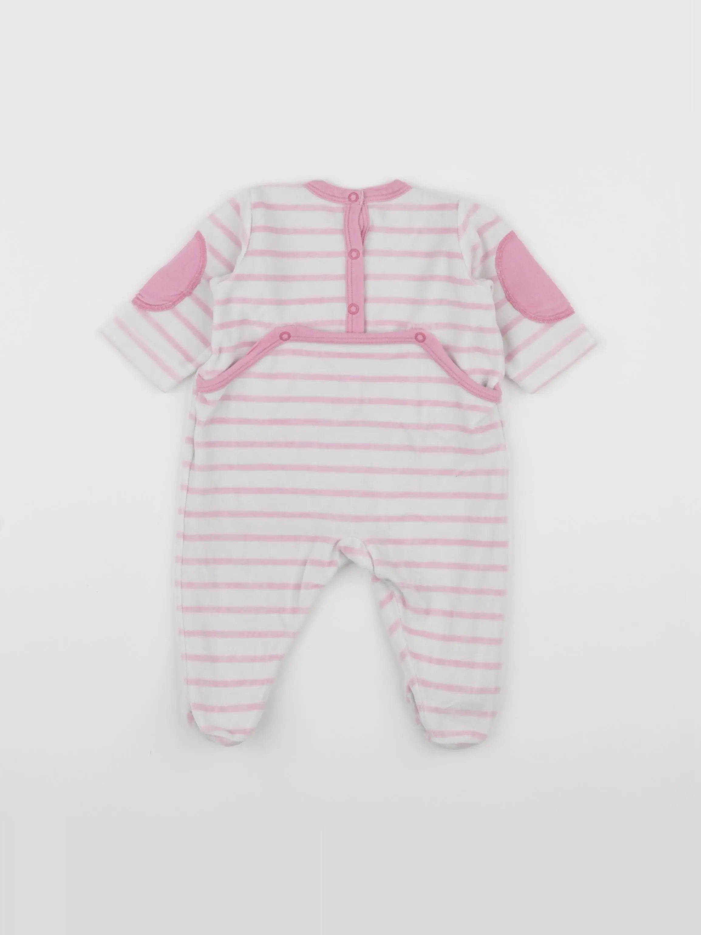 Petit Bateau - pyjama velours rose - 3 mois