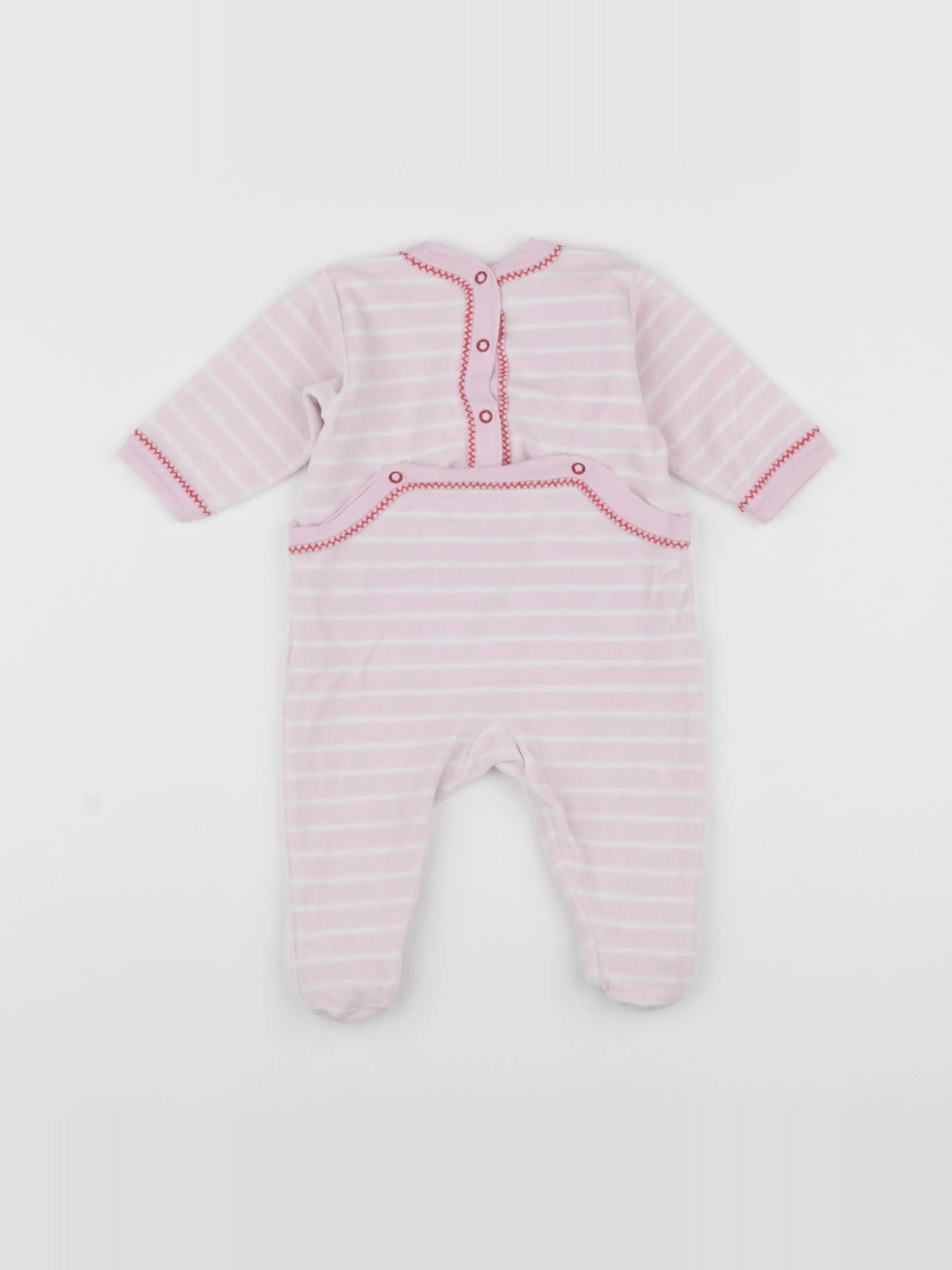 Petit Bateau - pyjama velours rose - 3 mois