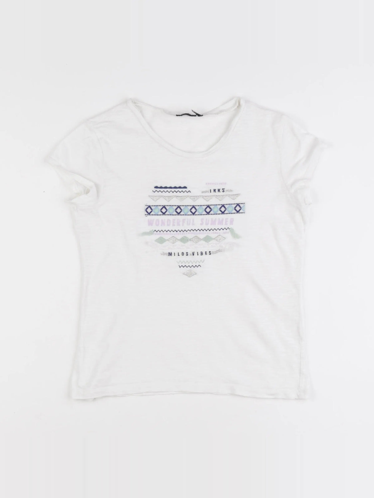IKKS - tee-shirt blanc - 10 ans