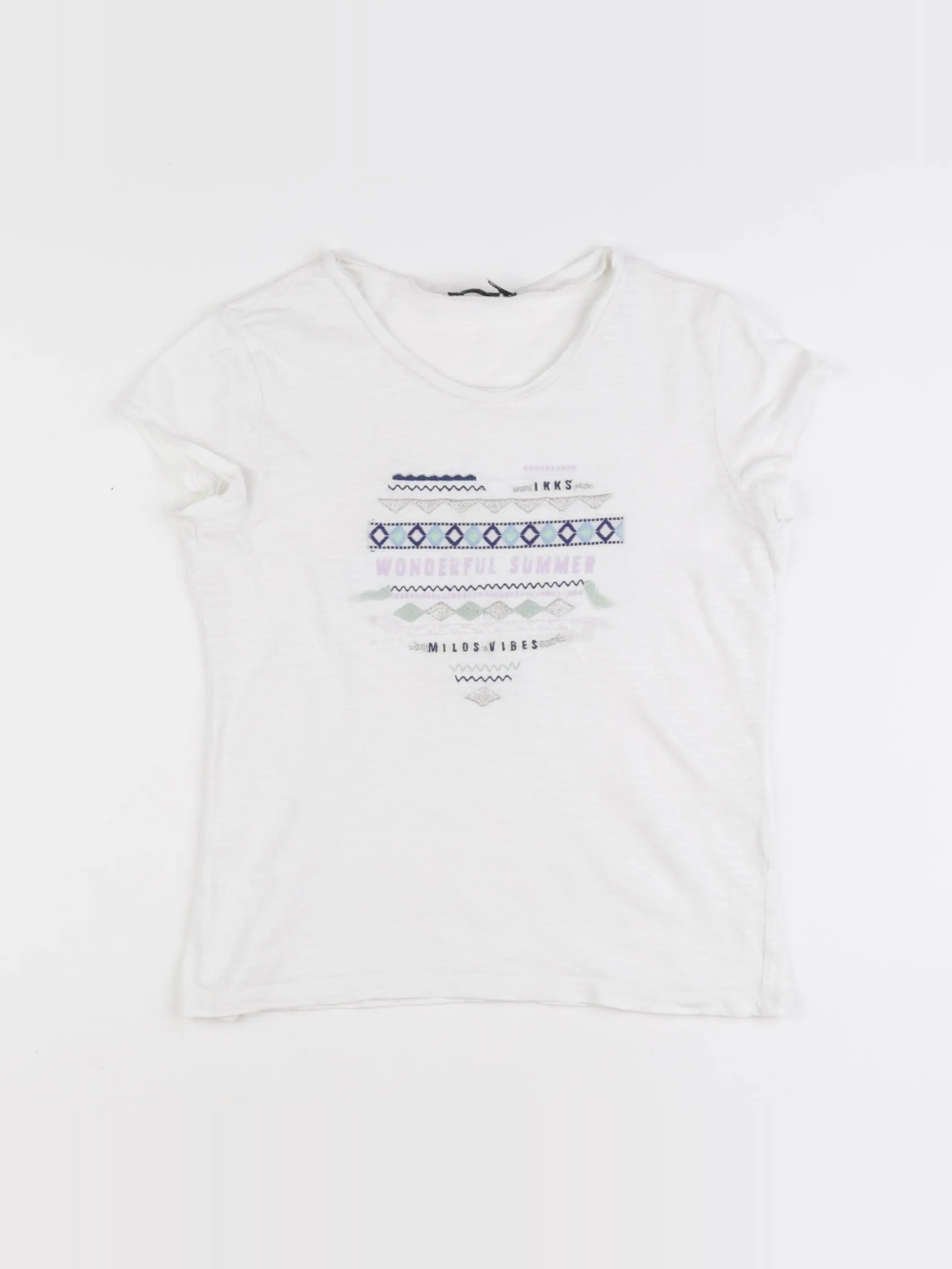 IKKS - tee-shirt blanc - 10 ans