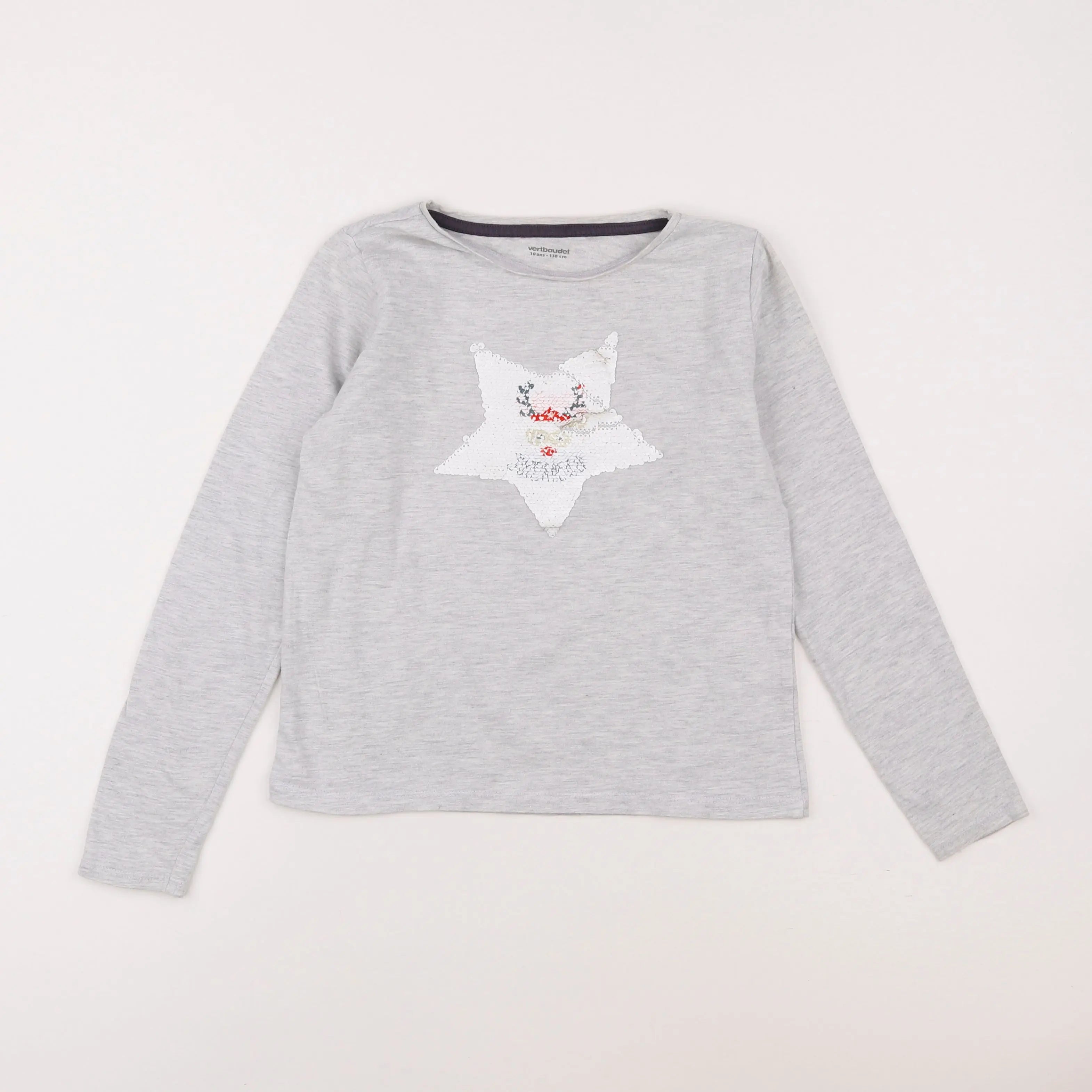 Vertbaudet - tee-shirt gris - 10 ans