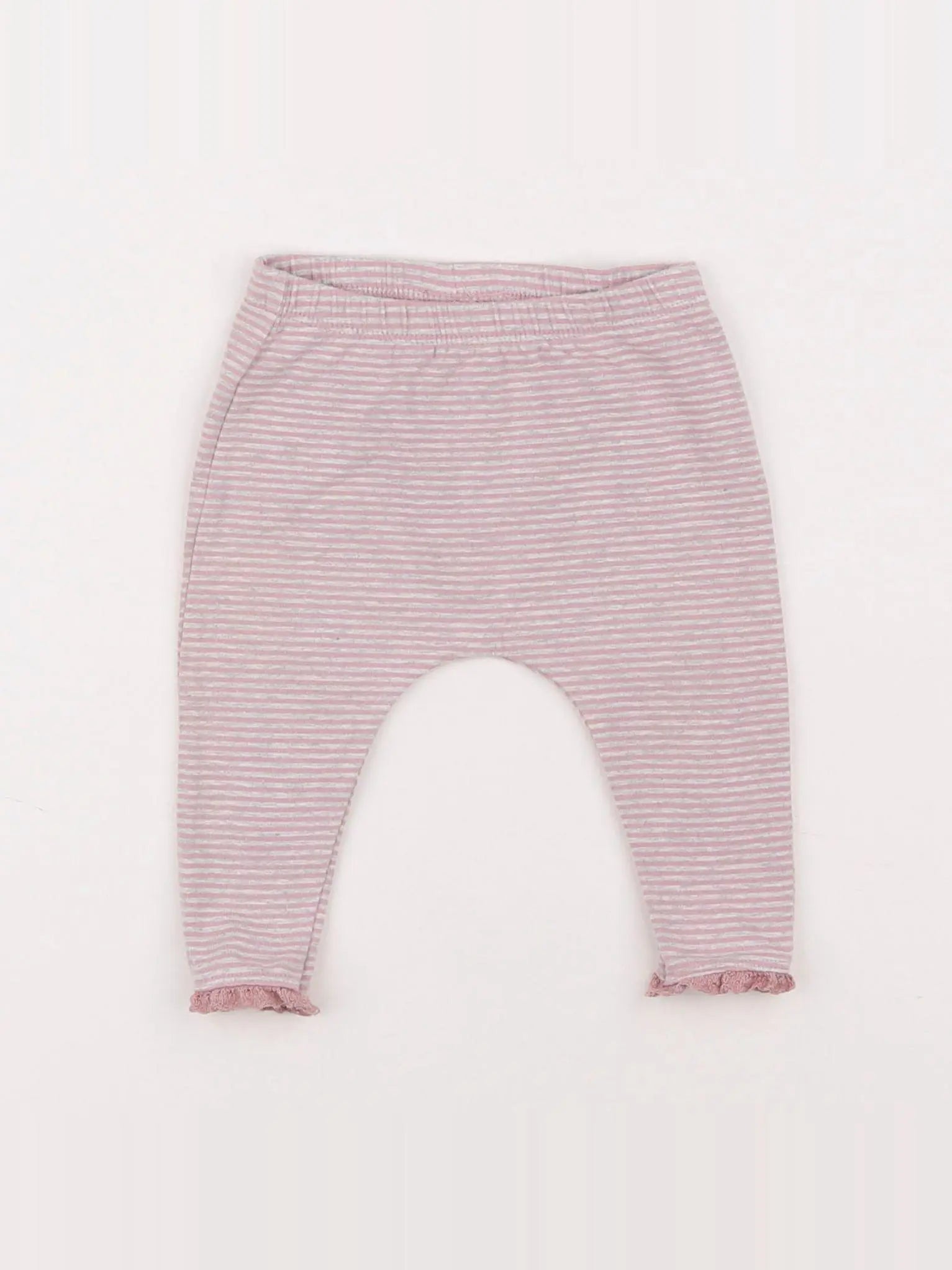 Next - legging gris, rose - 3/6 mois