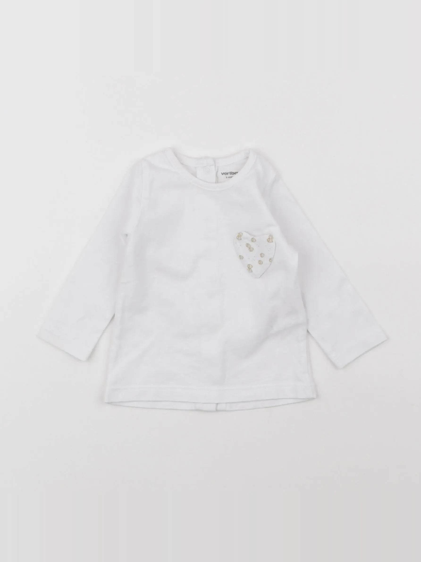 Vertbaudet - tee-shirt blanc - 3 mois