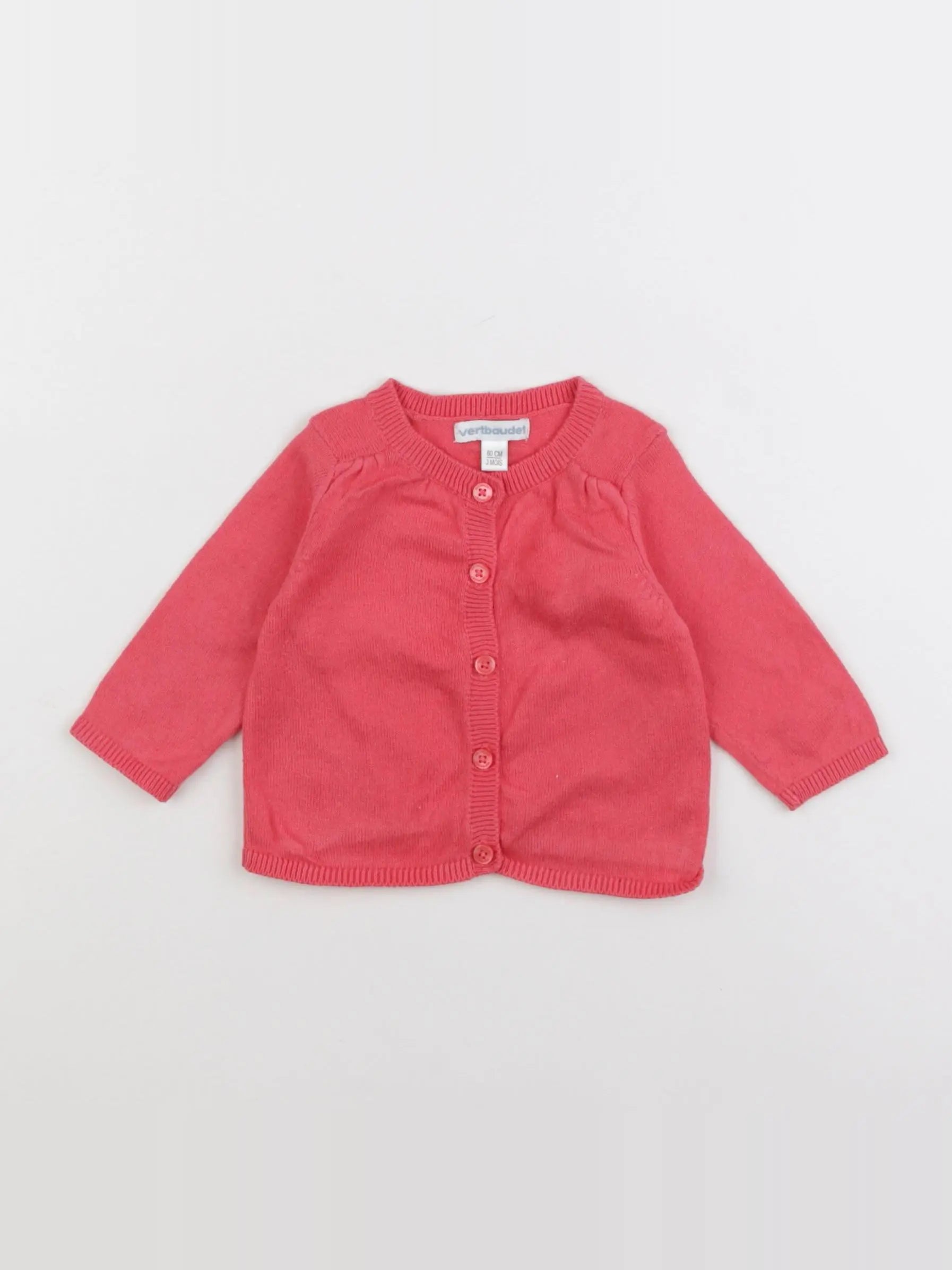 Vertbaudet - gilet rose - 3 mois