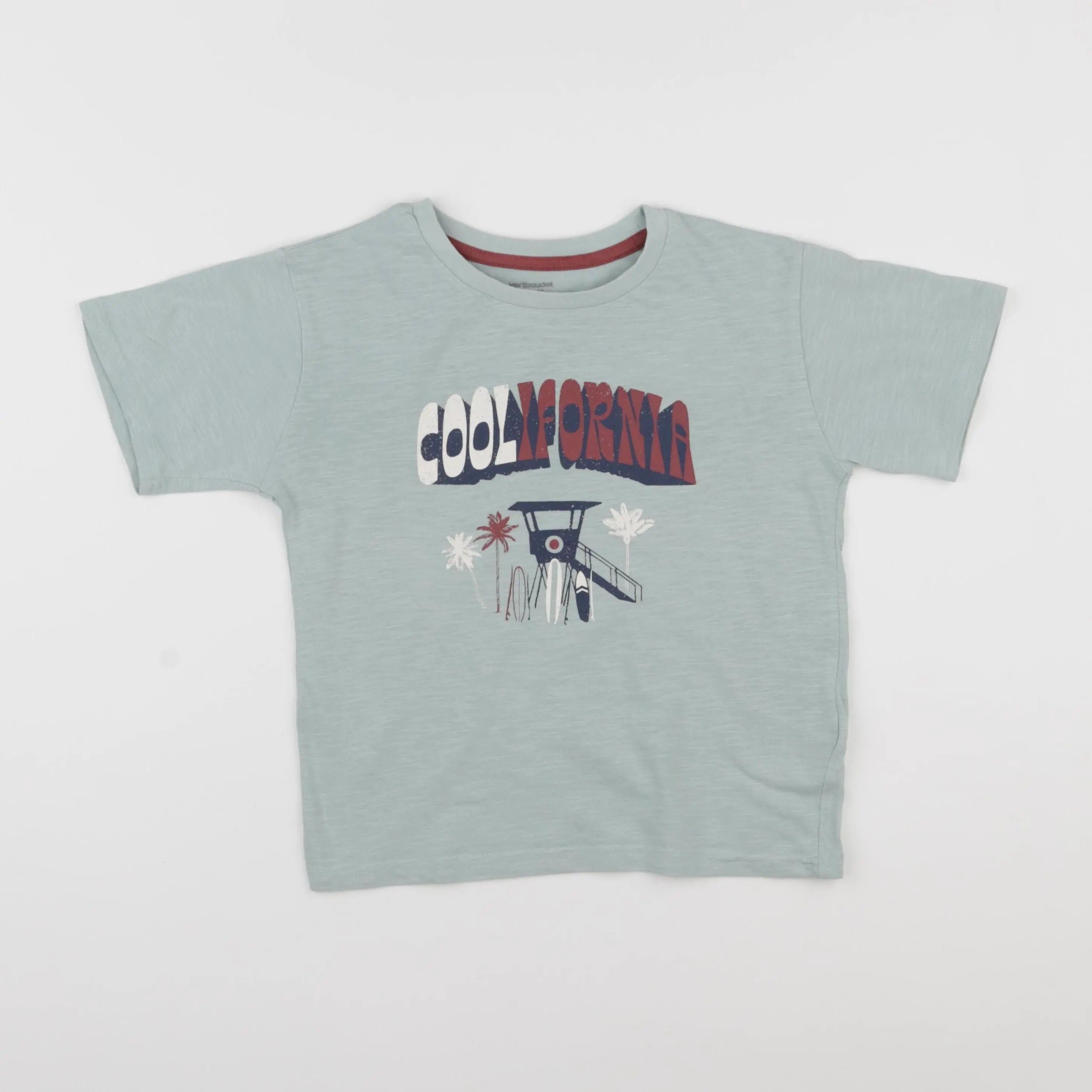Vertbaudet - tee-shirt bleu - 8 ans
