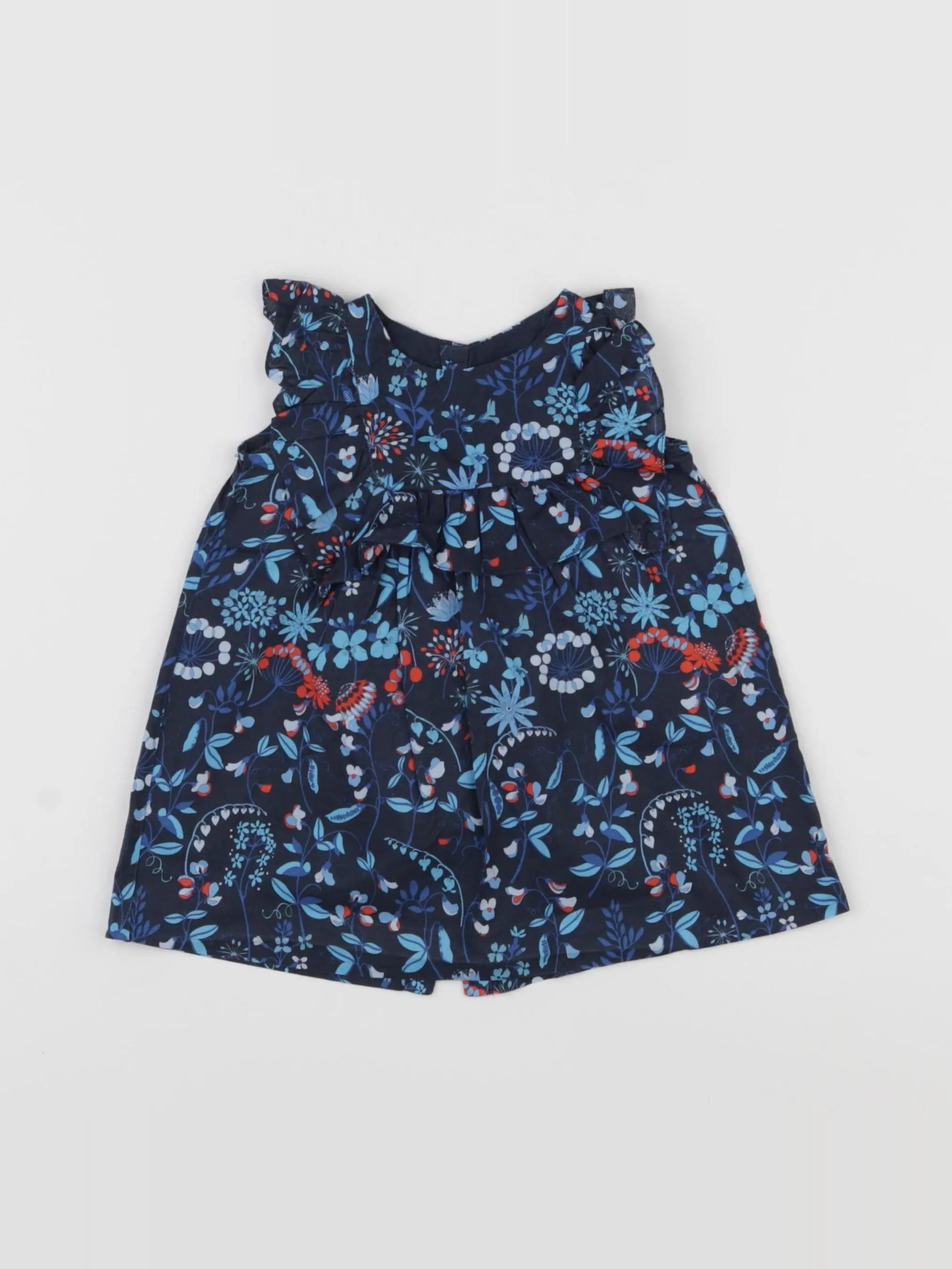 Jacadi - robe liberty bleu - 6 mois