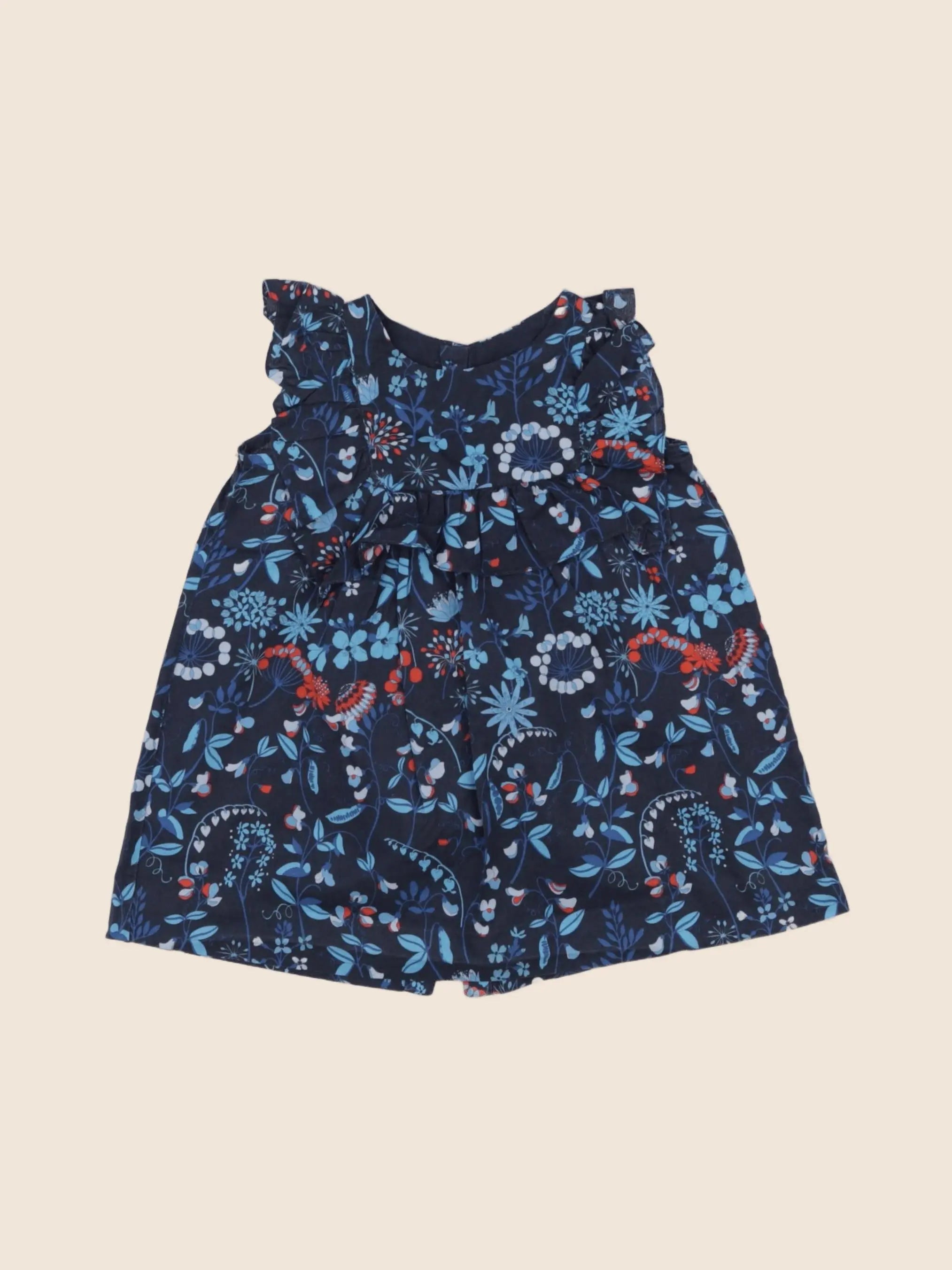 Jacadi - robe liberty bleu - 6 mois