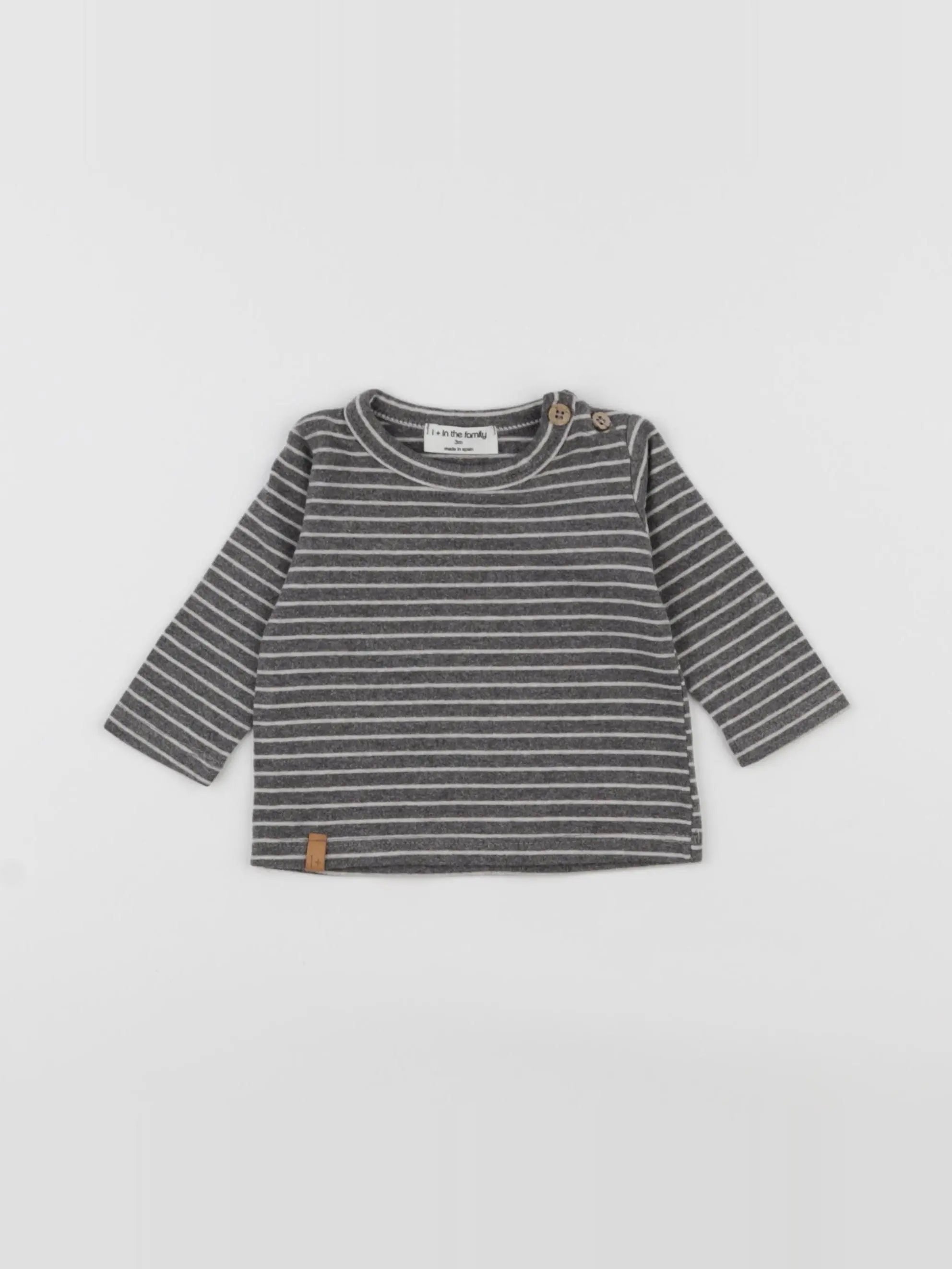 1+ In the family - tee-shirt gris - 3 mois