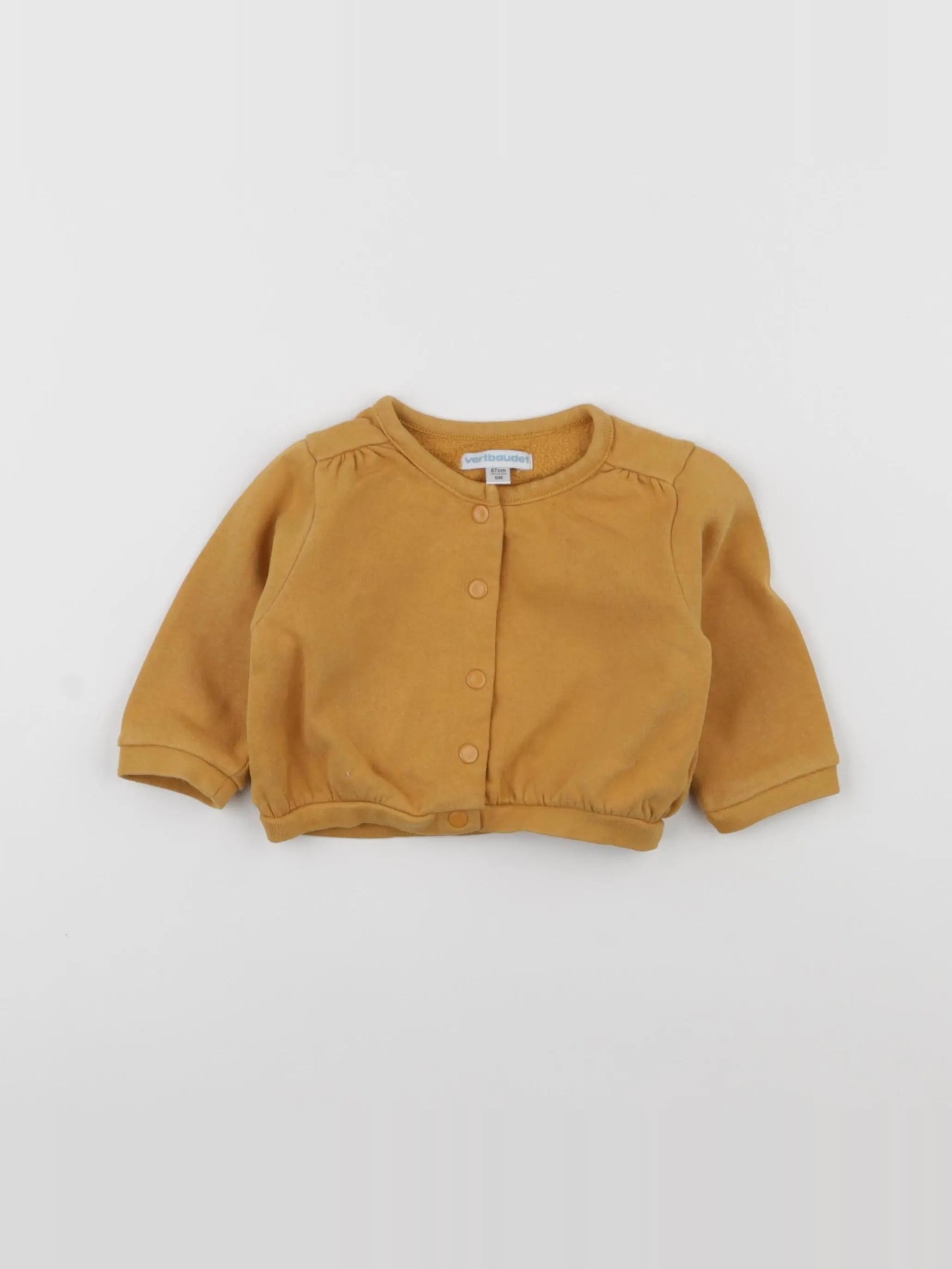 Vertbaudet - sweat jaune - 6 mois
