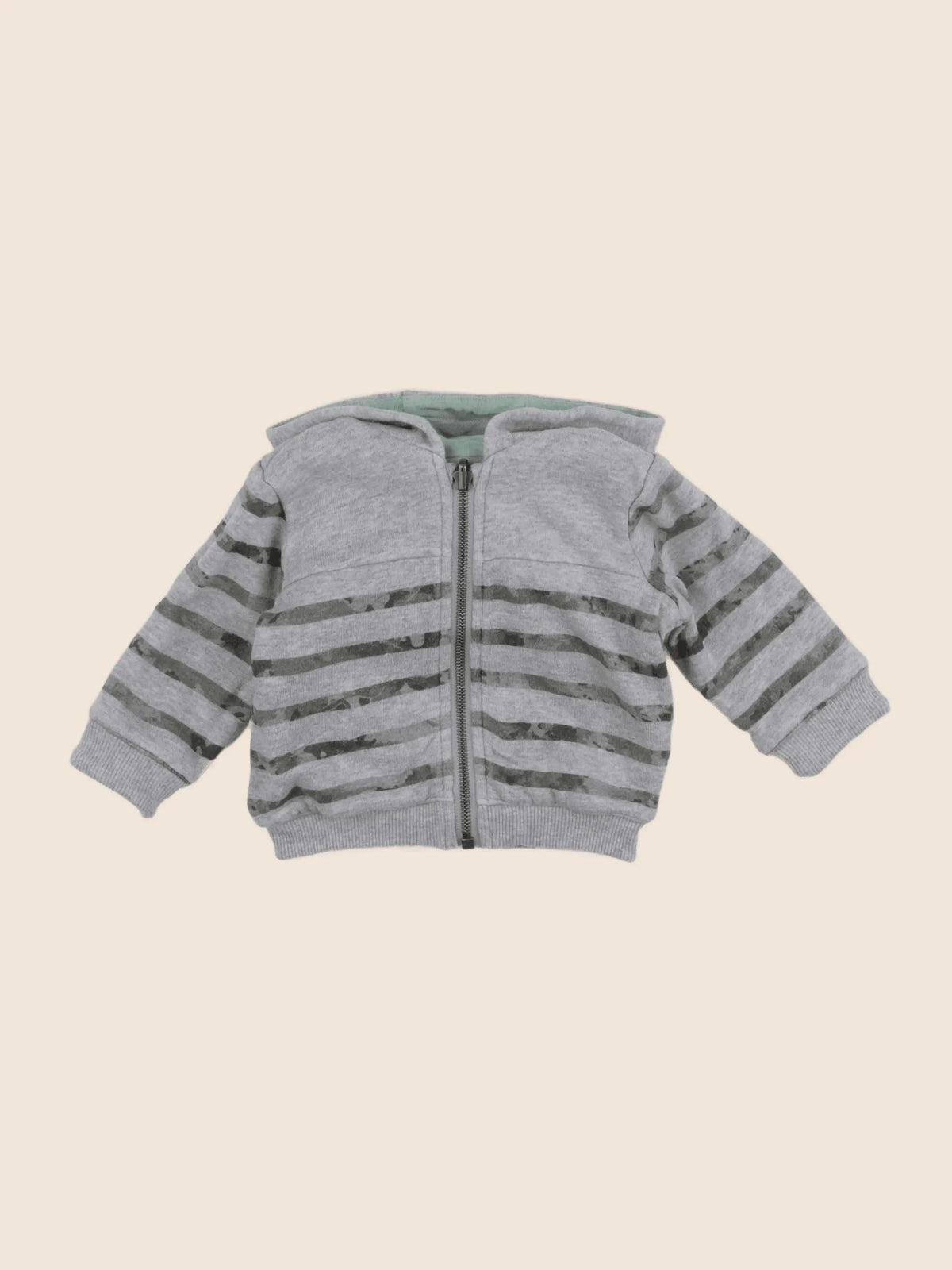 IKKS - sweat réversible gris, vert - 6 mois